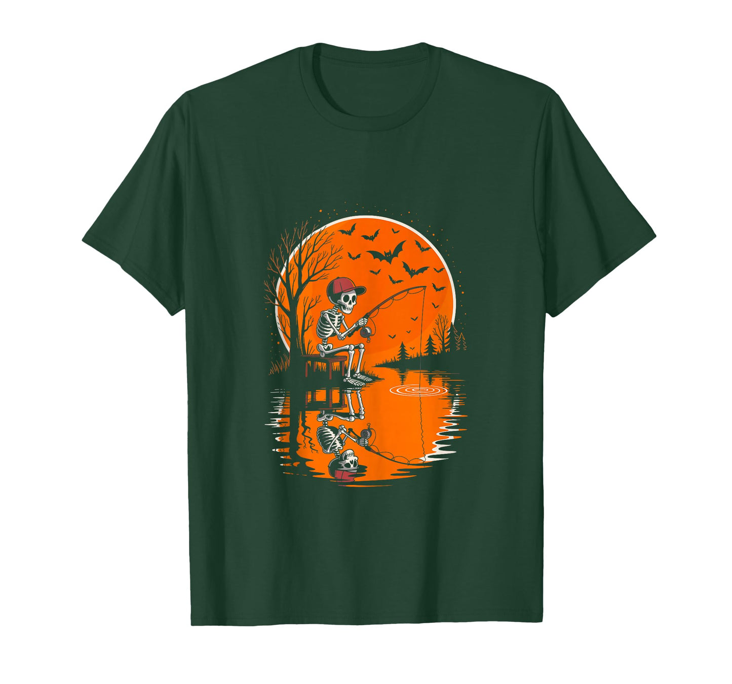 Boys Fishing Halloween Costume Funny Skeleton Kids Fishing Tank Top