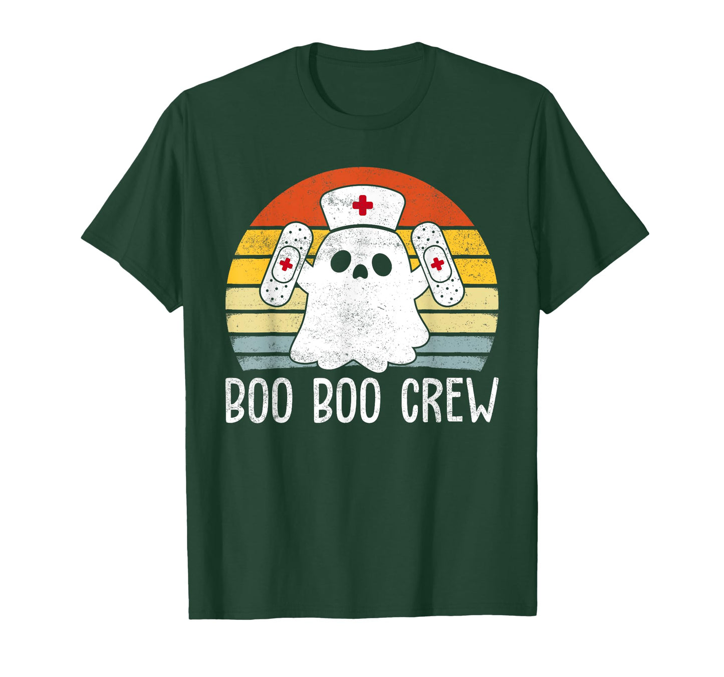 Boo Crew Nurse Vintage Halloween Costume Nurse Ghost Women T-Shirt