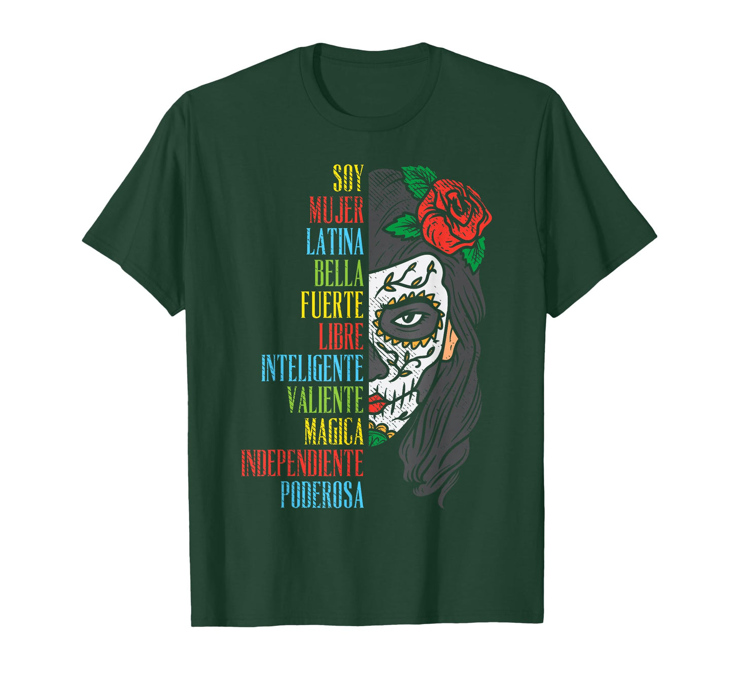 Soy Mujer Latina Sugar Skull Women Cinco De Mayo Hispanic T-Shirt