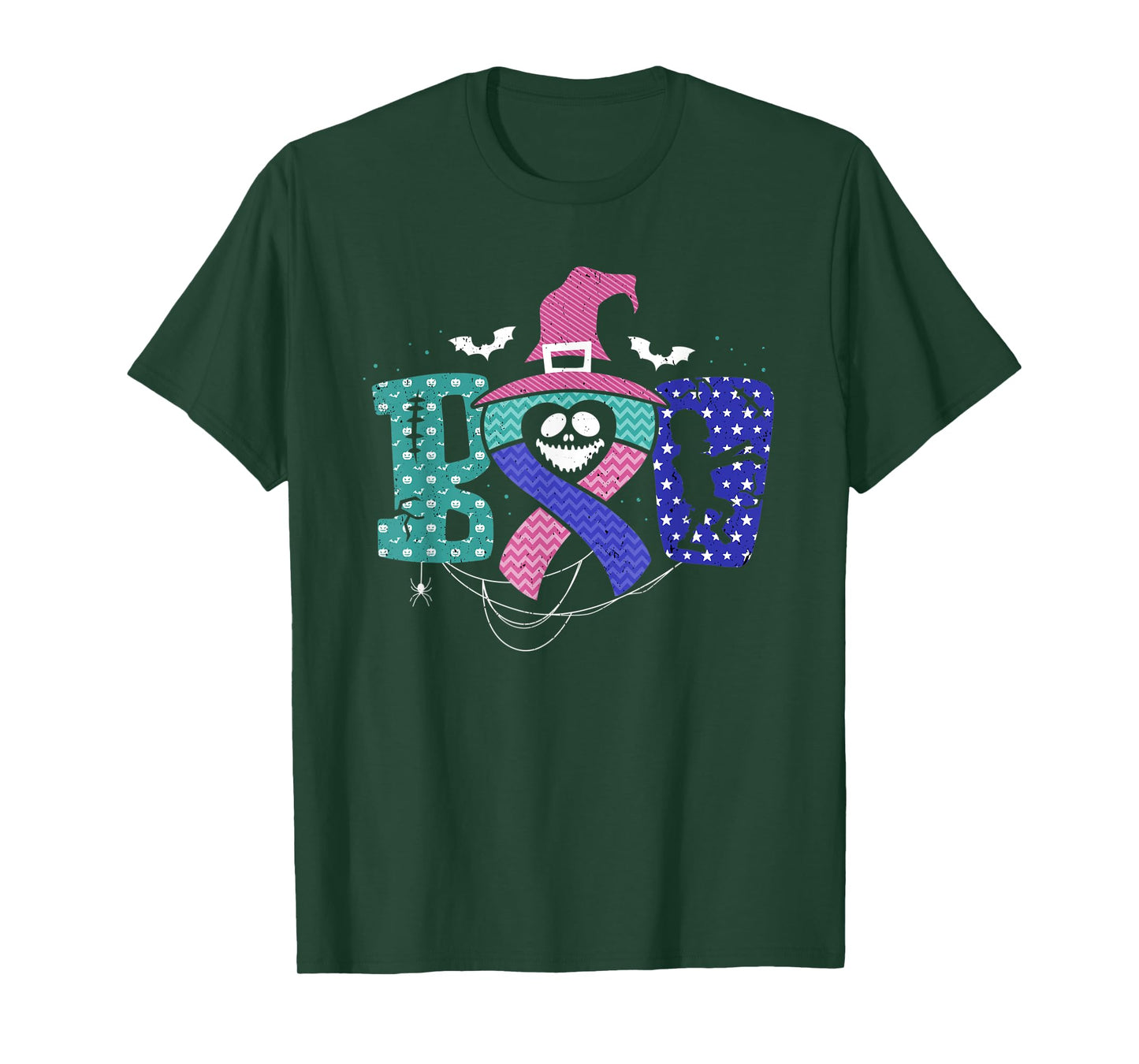 Thyroid Cancer Halloween Thyroid Ribbon Fighter Survivor T-Shirt