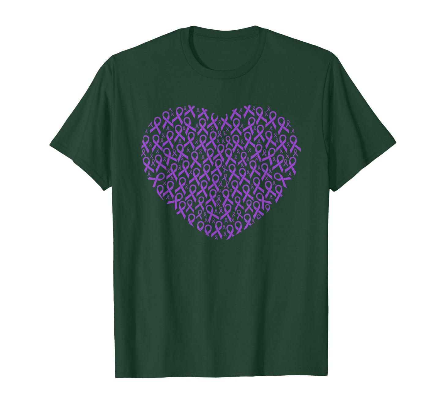 Pancreatic Cancer Awareness Purple Ribbon Heart Gift Support T-Shirt