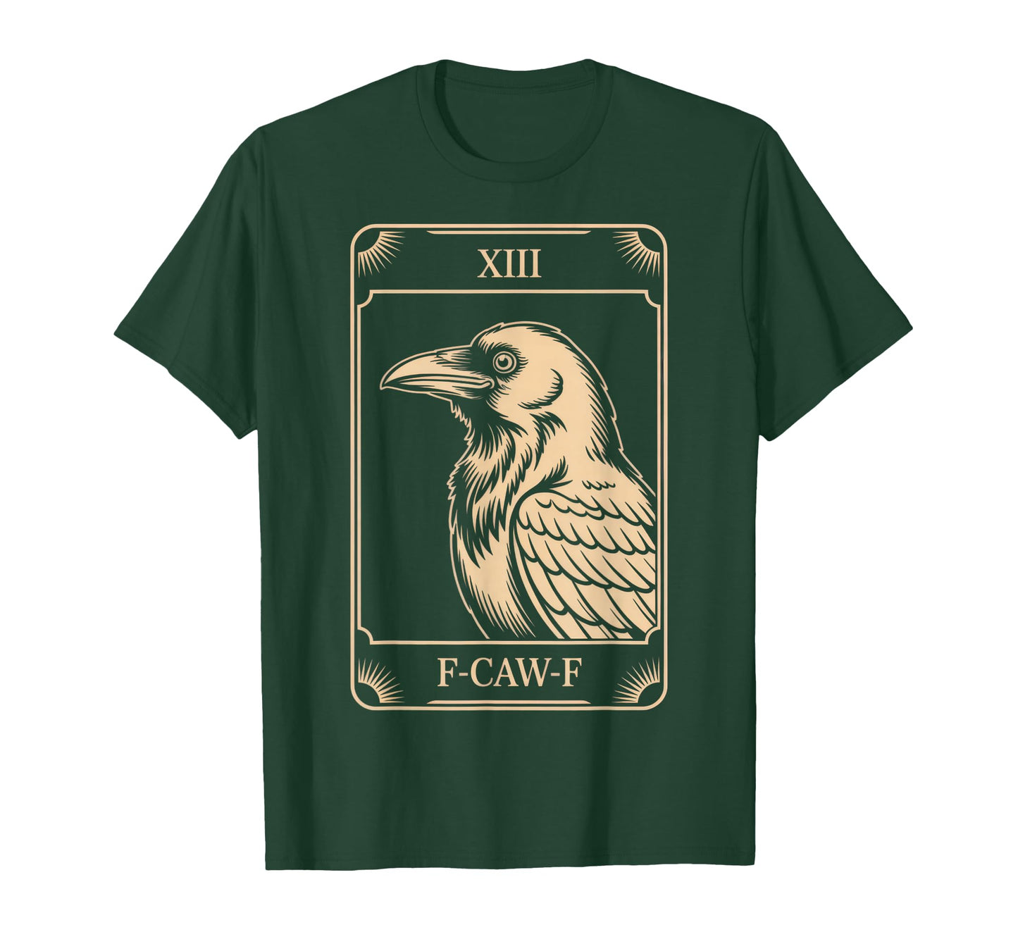 F-CAW-F Raven Tarot Inspired Art for Mystics Halloween Vibes T-Shirt