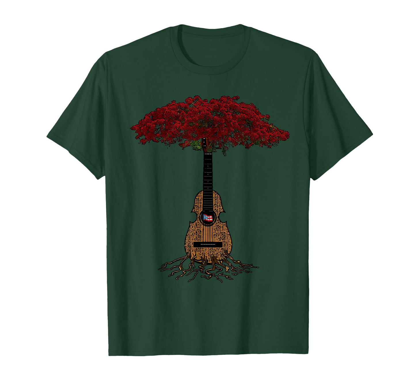 Puerto Rican Cuatro Flamboyant Tree Boricua T-Shirt
