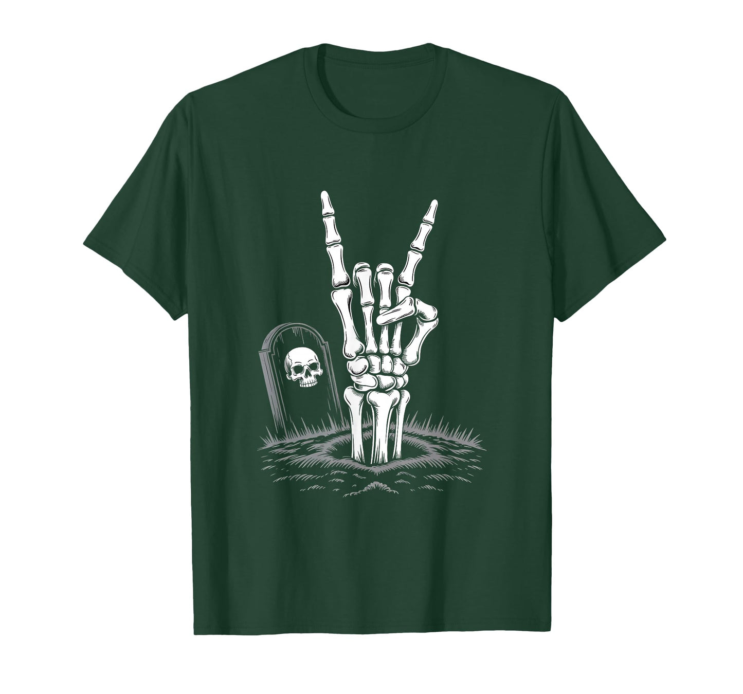 Funny Skeleton Rock and Roll Halloween Men Teens Boys T-Shirt