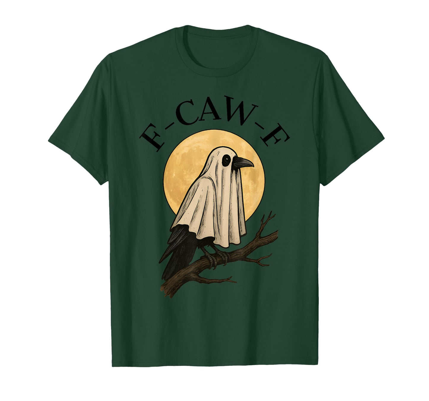 F-Caw-F Black Crow Funny Halloween Ghost T-Shirt