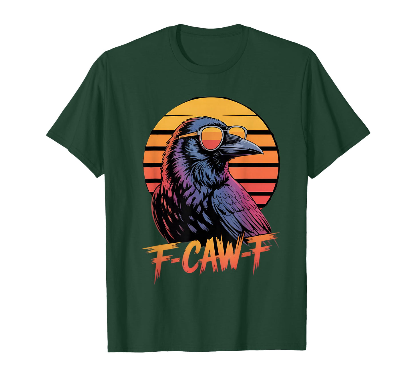 F-Caw-f Crow Black Bird Vintage Gothic Adult Humor T-Shirt
