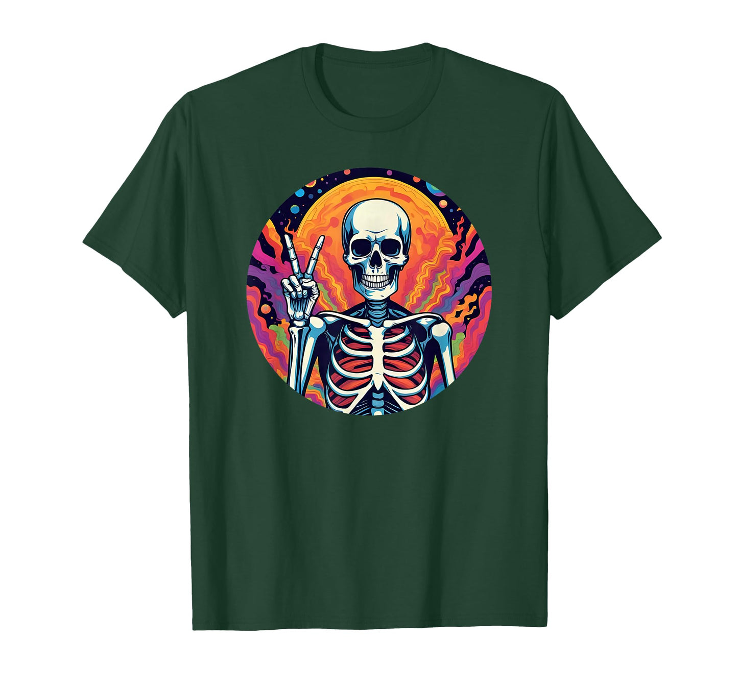 Skeleton Hand Peace Sign, Halloween Skeleton Peace Hands T-Shirt