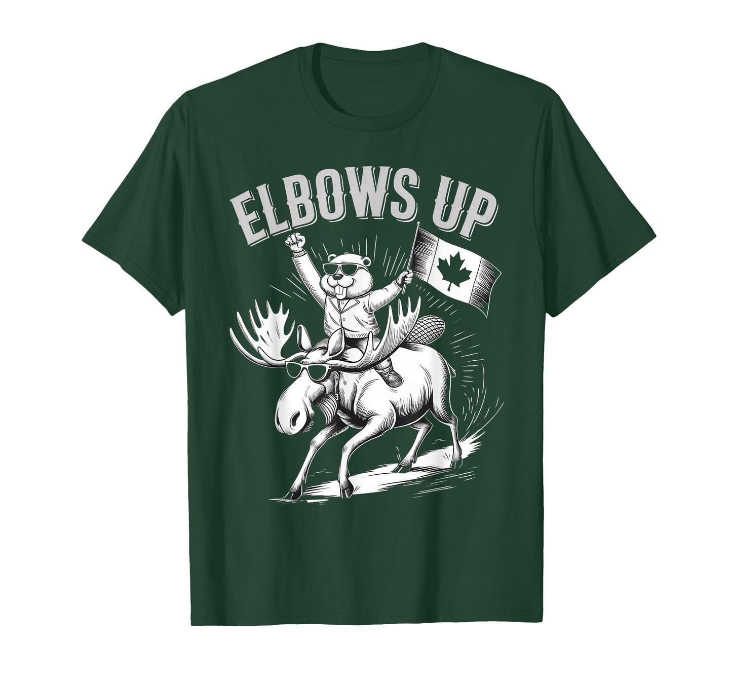 Elbows Up Animal Moose Beaver Canada Nature Beaver T-Shirt