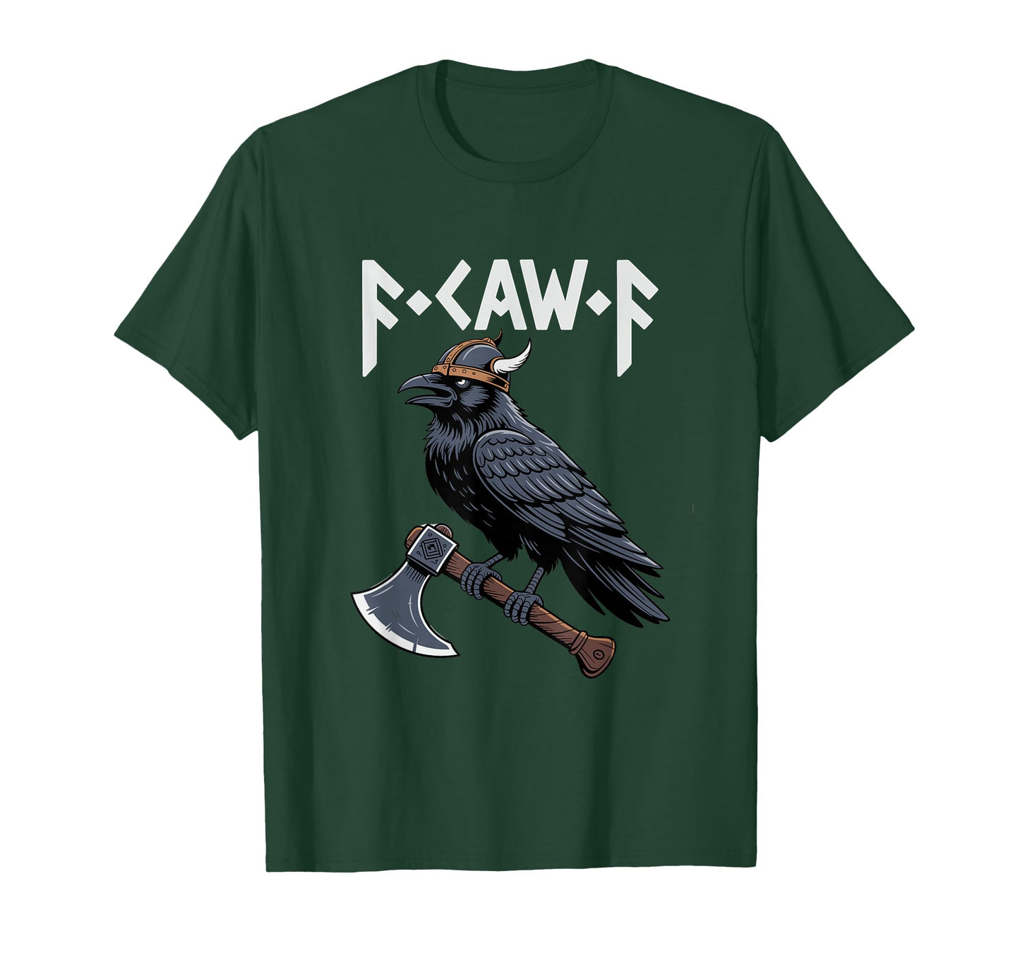 Funny Viking Norse Mythology Odin's Raven Warrior Axe Runes T-Shirt