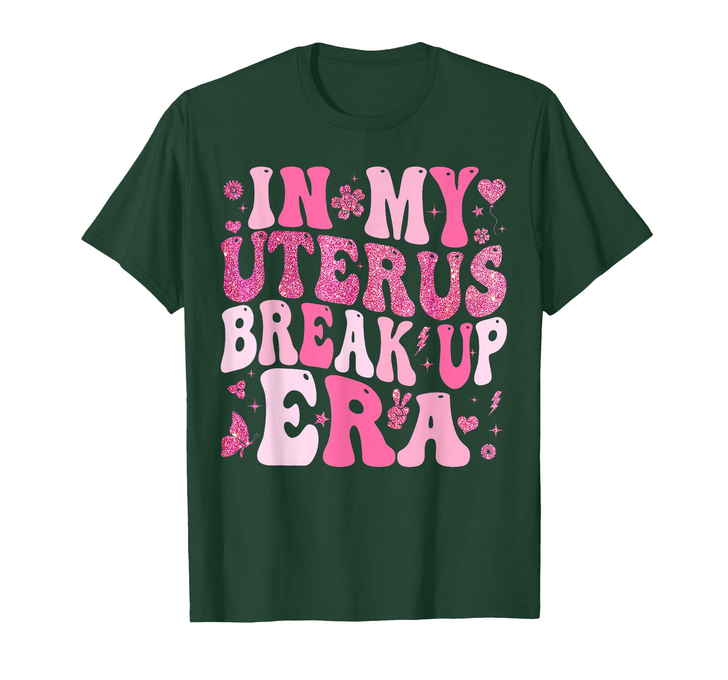 in My Uterus Break Up Era Groovy Hysterectomy Recovery T-Shirt