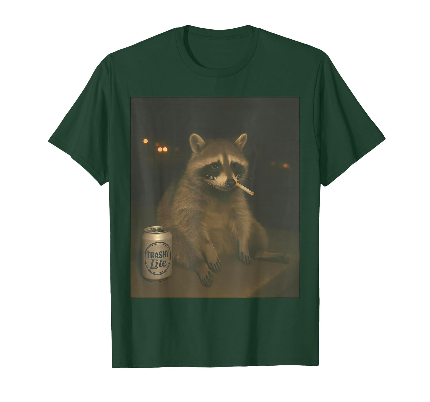 Cigarette Raccoon Funny Smoking Racoon Meme Stupid Brainrot T-Shirt