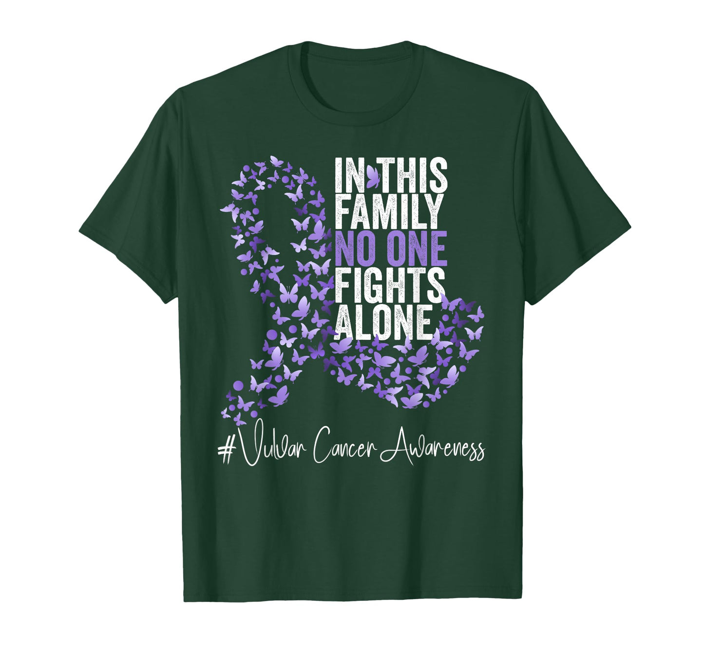 Vulvar Cancer Awareness Month Lavender Ribbon Butterflies T-Shirt