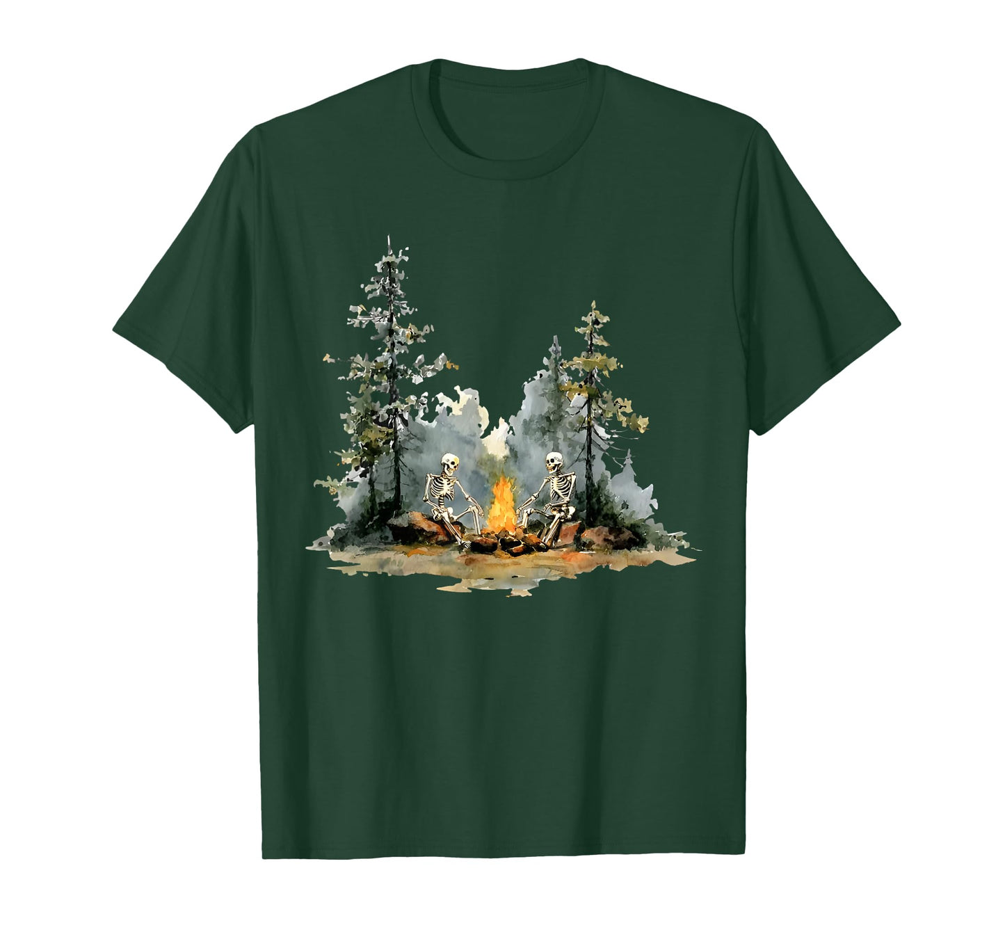 Campfire Skeleton Funny Skeleton FIre Camping Halloween T-Shirt