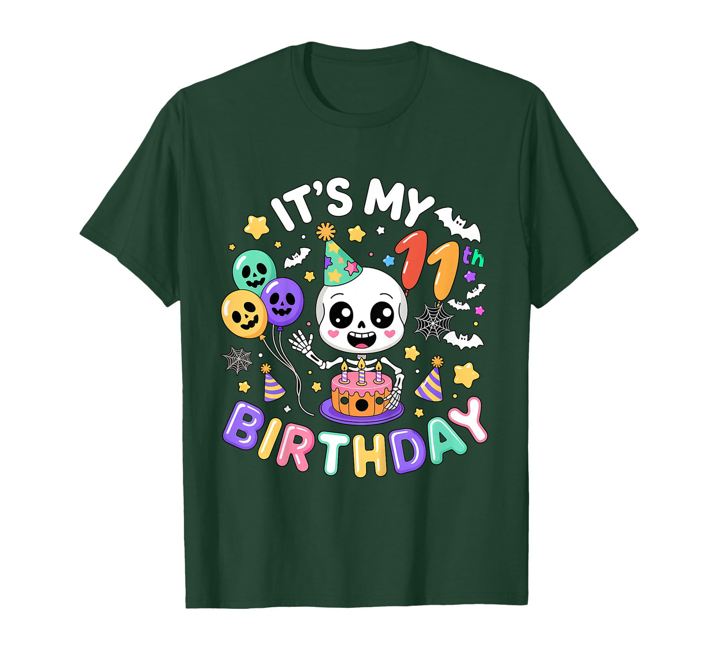 Bruh Its My 11th Birthday Skeleton Halloween Boy Girl T-Shirt