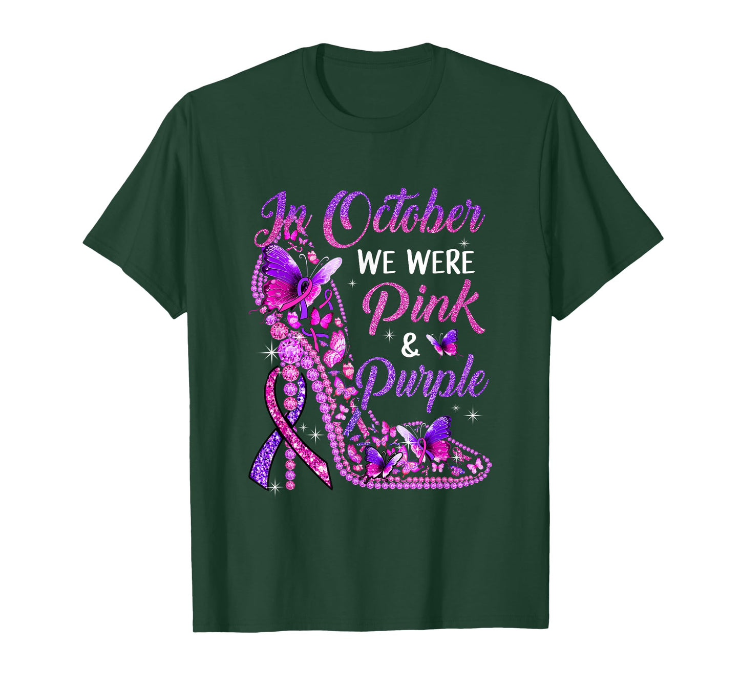 Butterfly Breast Cancer Awareness And Domestic Violence T-Shirt