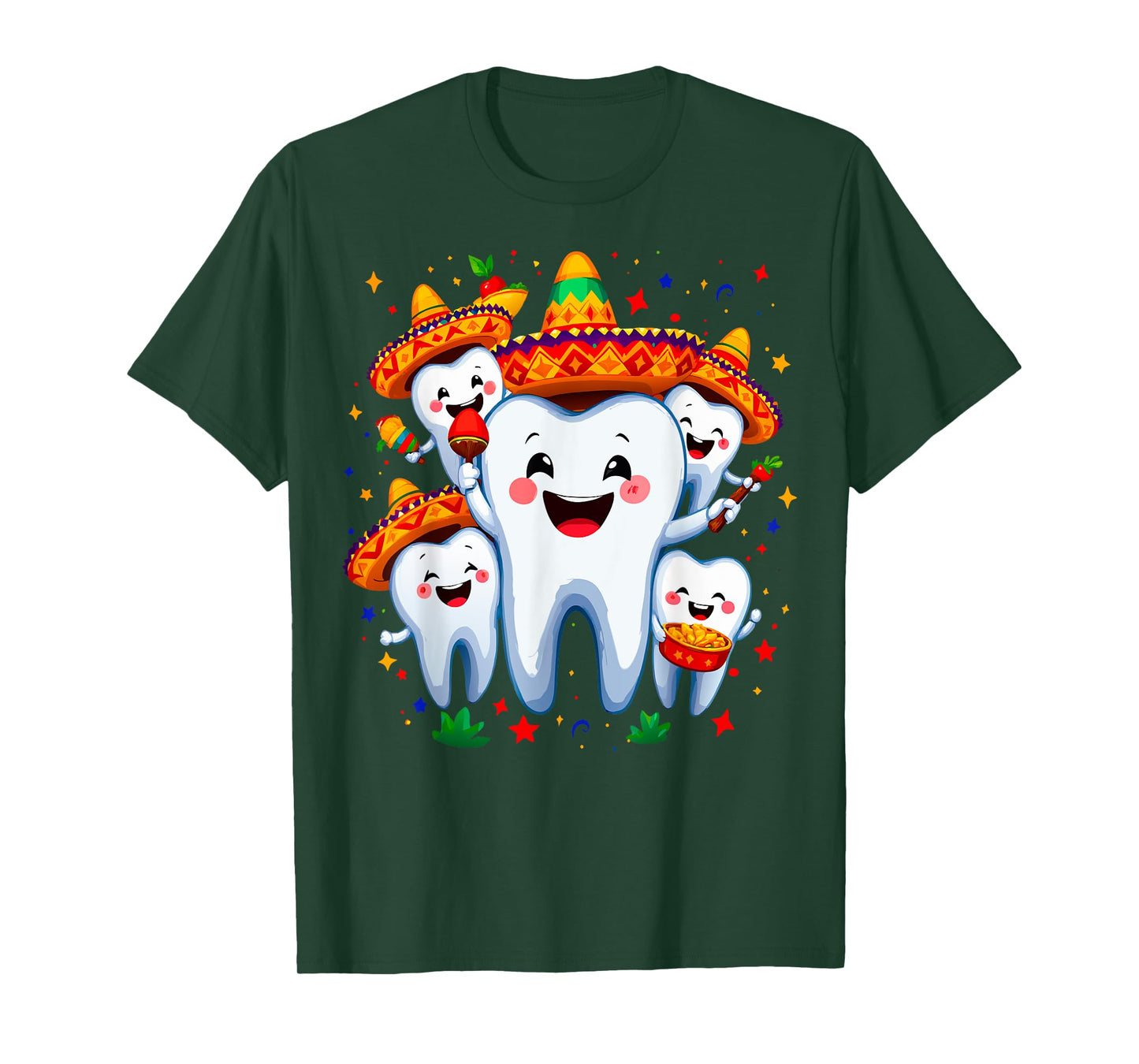 Funny Cinco de Mayo Dental Dentist Tooth Fiesta Sombrero T-Shirt