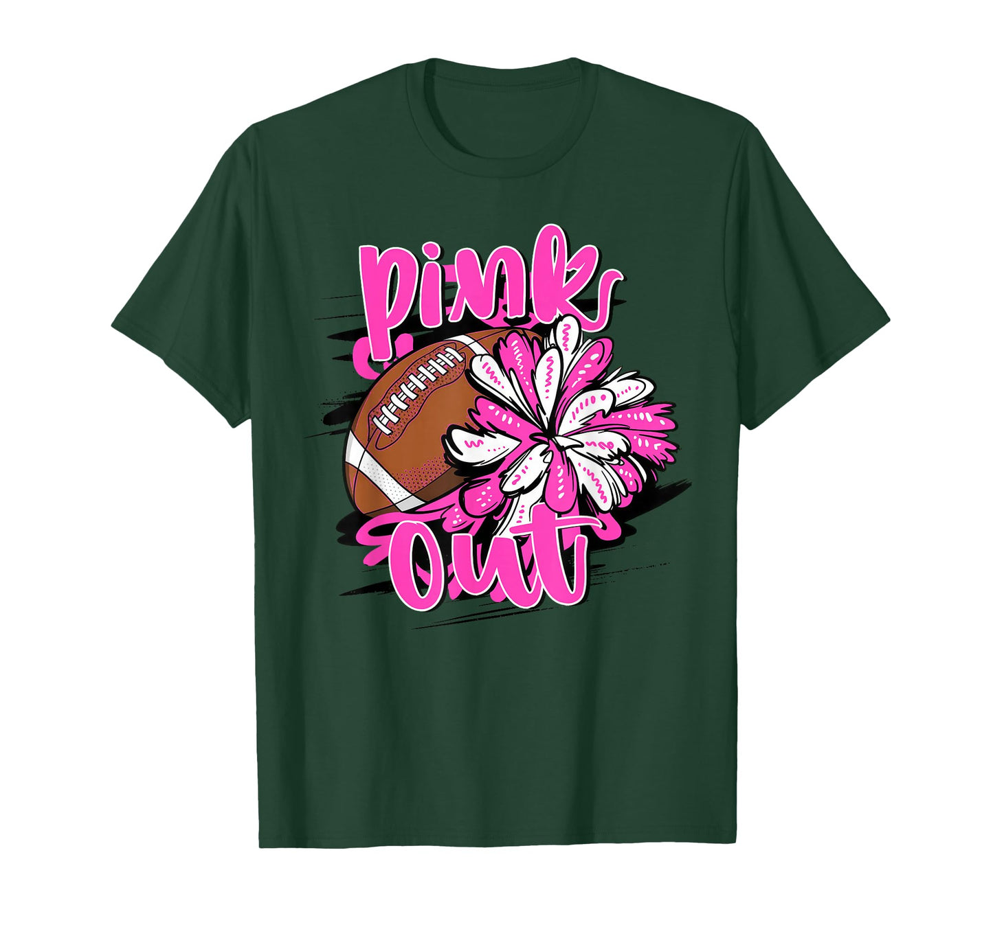 Pink Out Football Breast Cancer Awareness Cheer T-Shirt