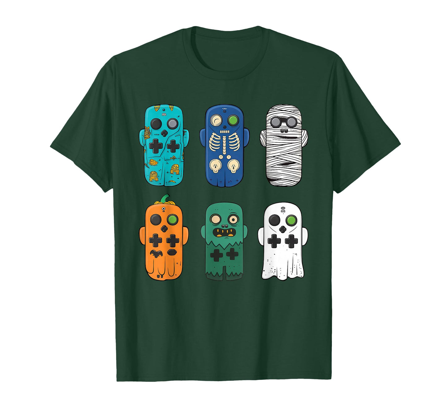 Halloween Skeleton Zombie Gaming Controllers Mummy Boys Kids T-Shirt