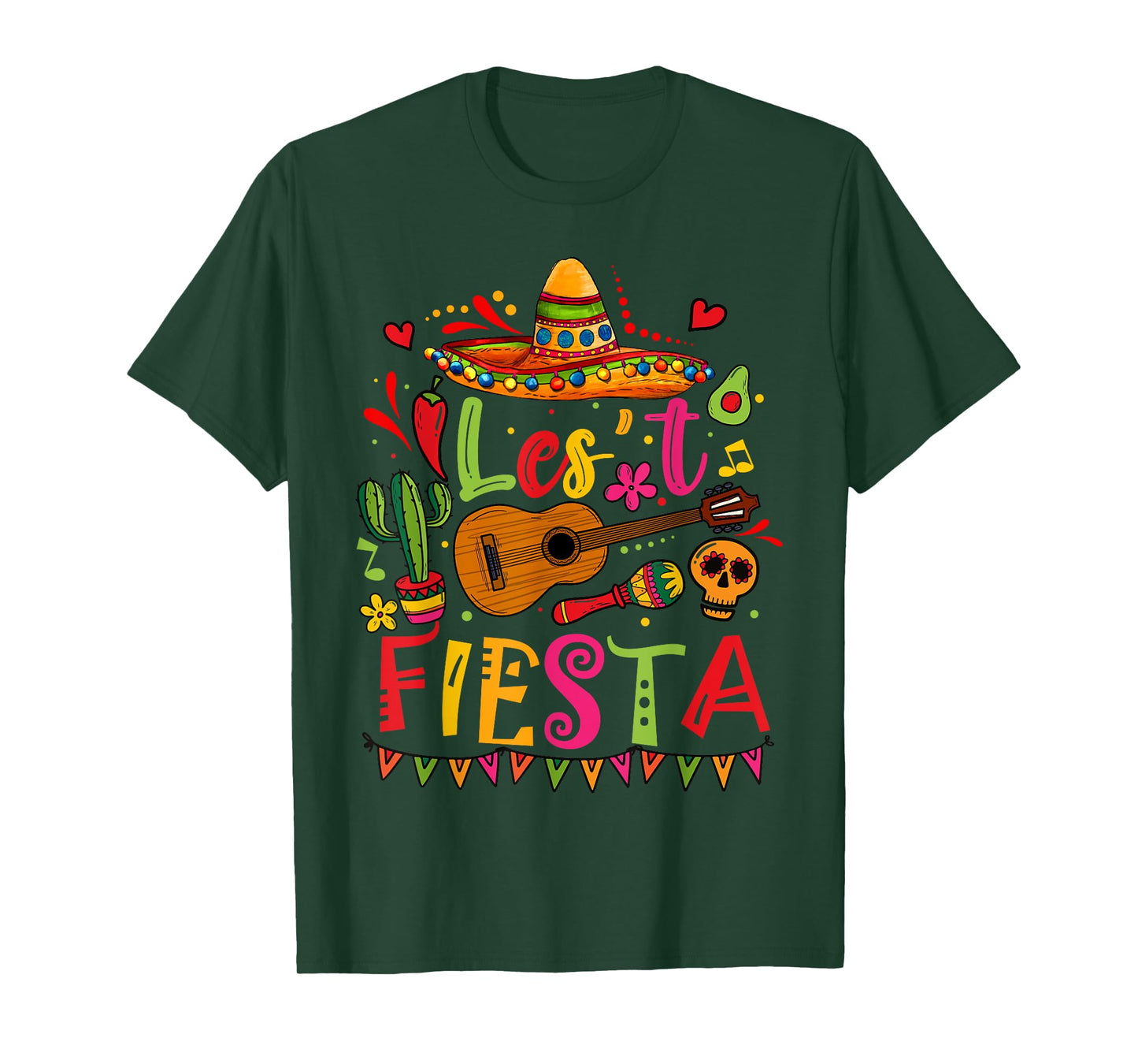 Cinco De Mayo Mexican Guitar Cactus Funny Mexican Fiesta T-Shirt