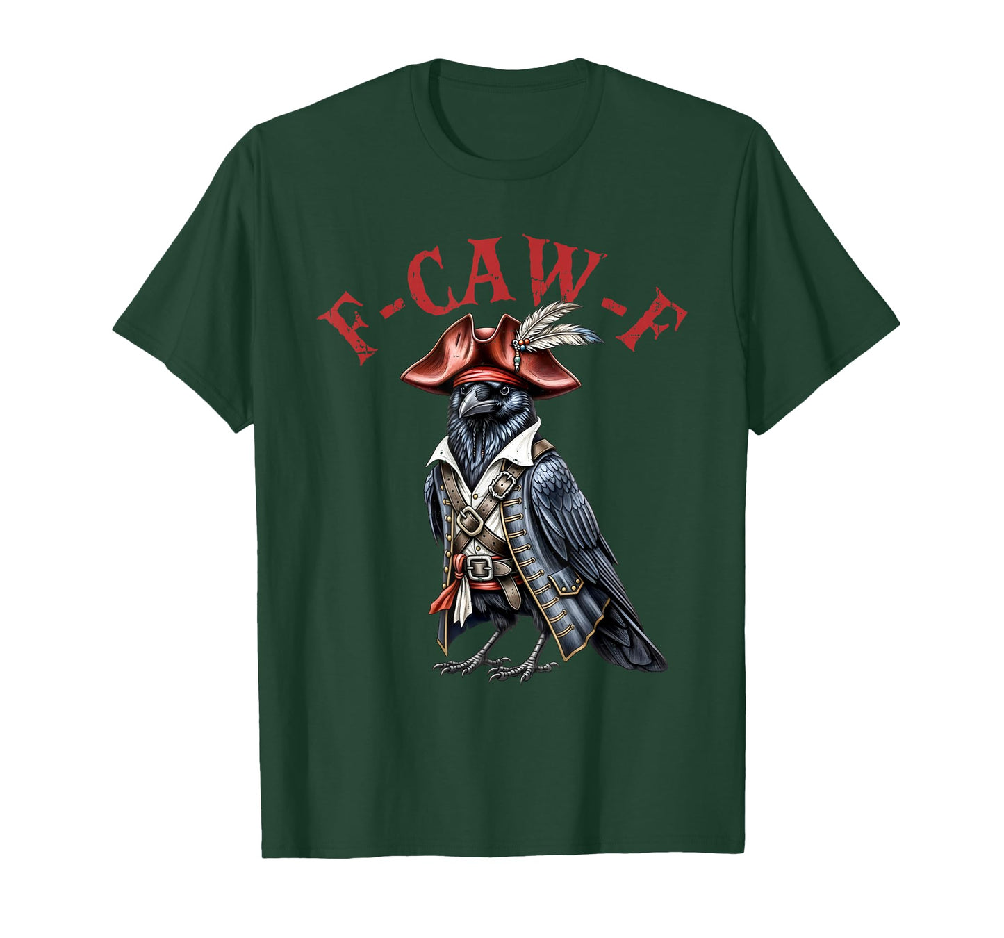 Funny Pirate Crow F-CAW-F Bird Humor Graphic for Adult T-Shirt
