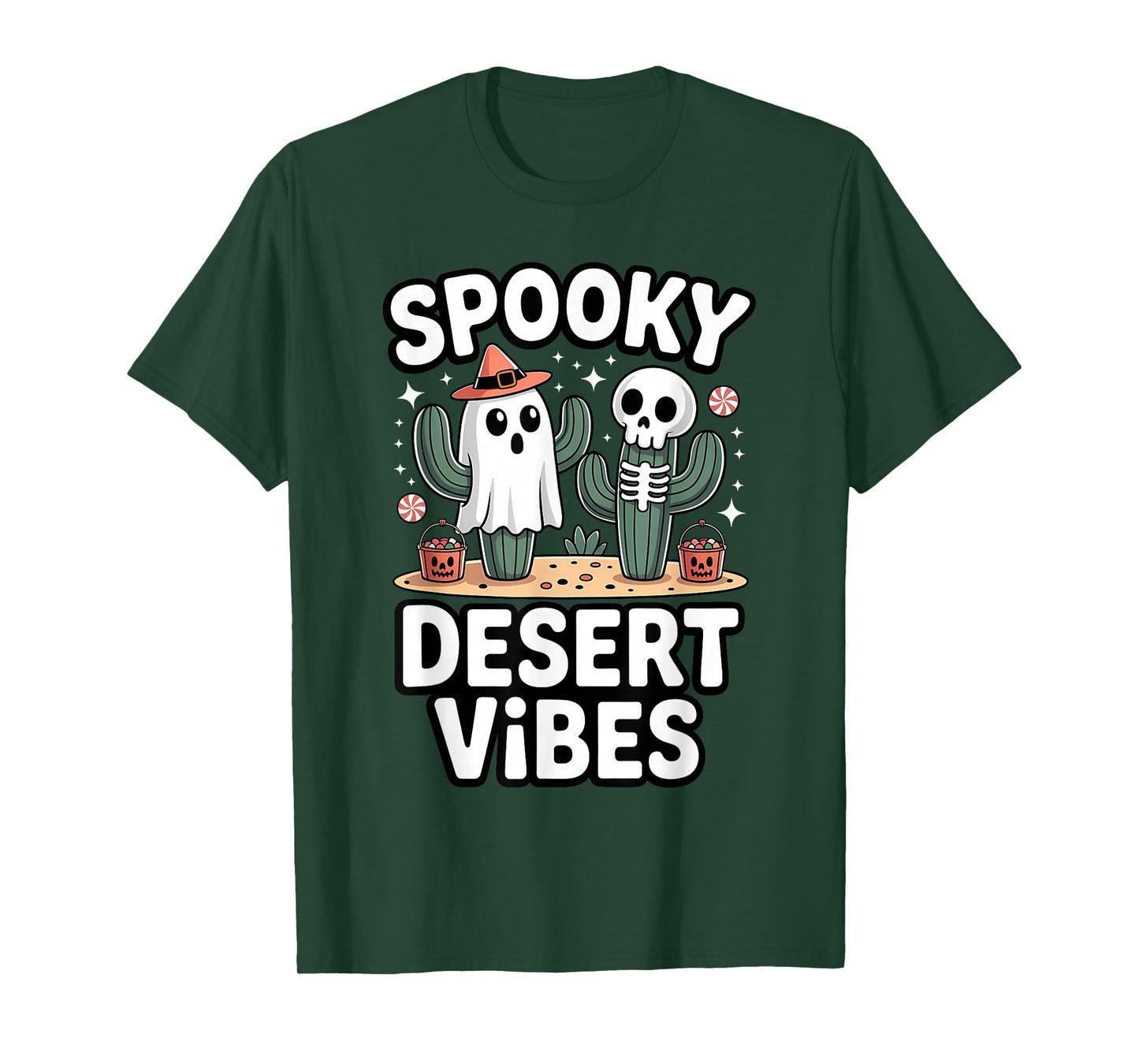 Cactus Skeleton Desert Spooky Halloween Desert Vibes T-Shirt