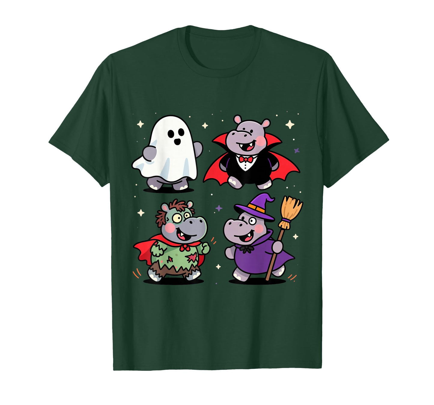 Hippo Ghost Witch Zombie Halloween Costume Trick or Treat T-Shirt