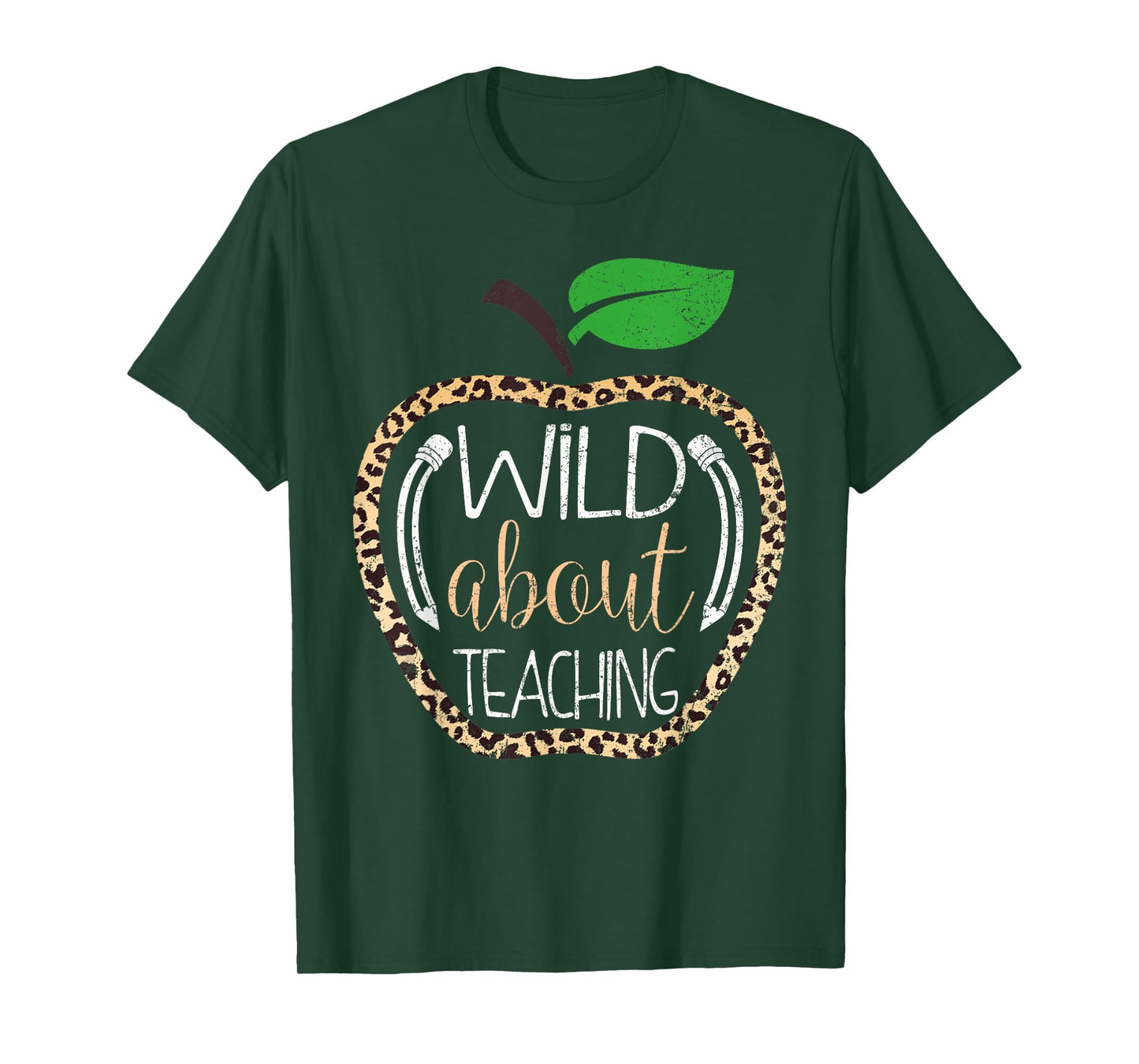 Wild About Teaching Leopard Print School Teacher T-Shirt