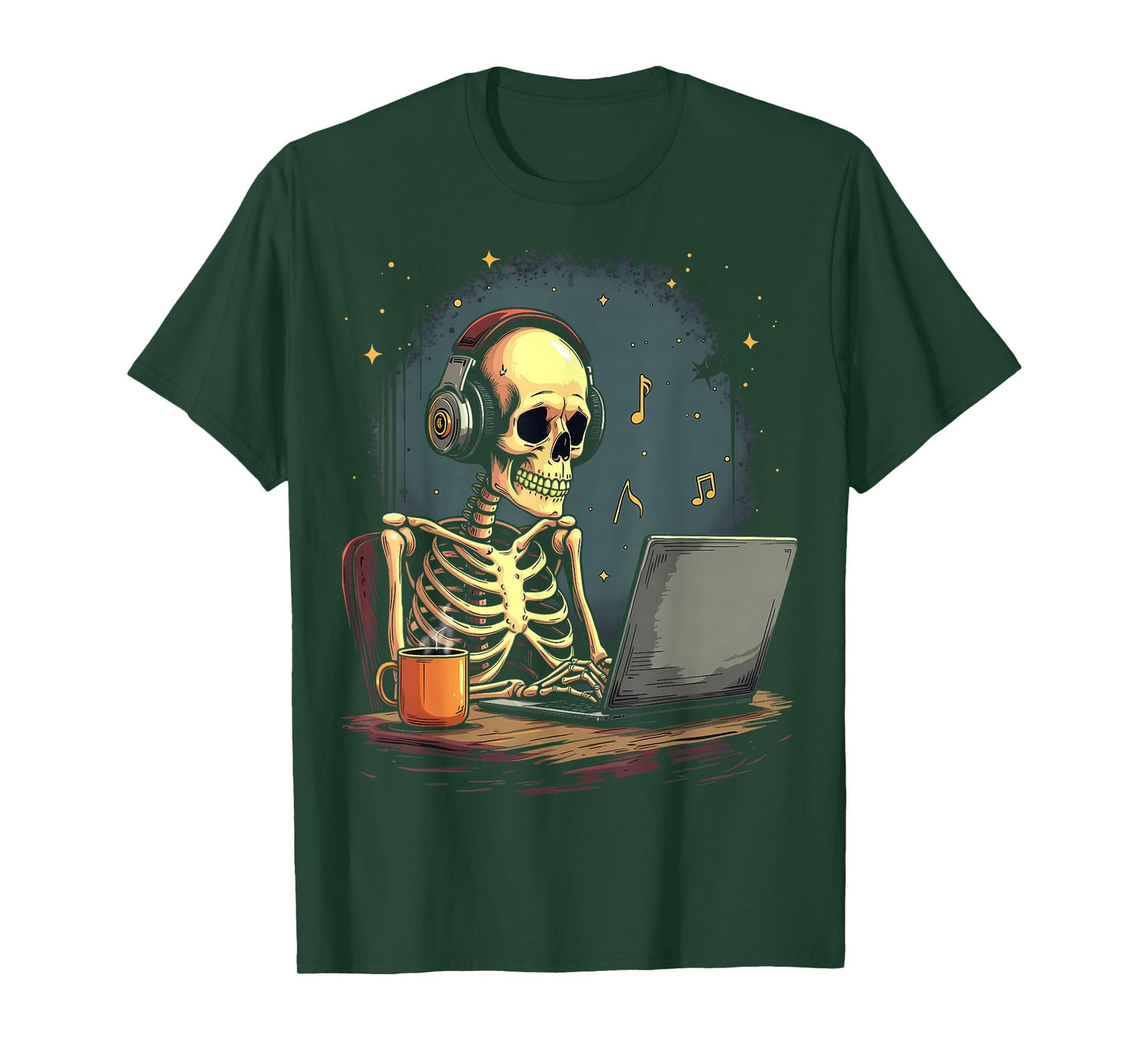 Halloween Skeleton Chilling Music Costume T-Shirt
