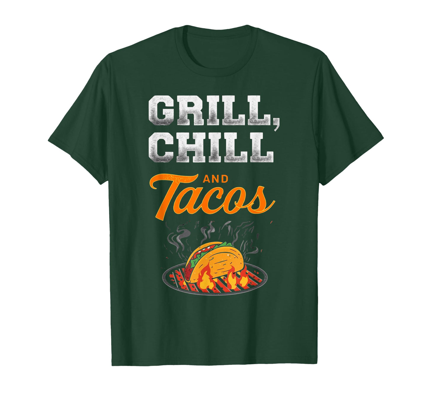 Grill Chill and Tacos Retro BBQ Fiesta Mens Top T-Shirt