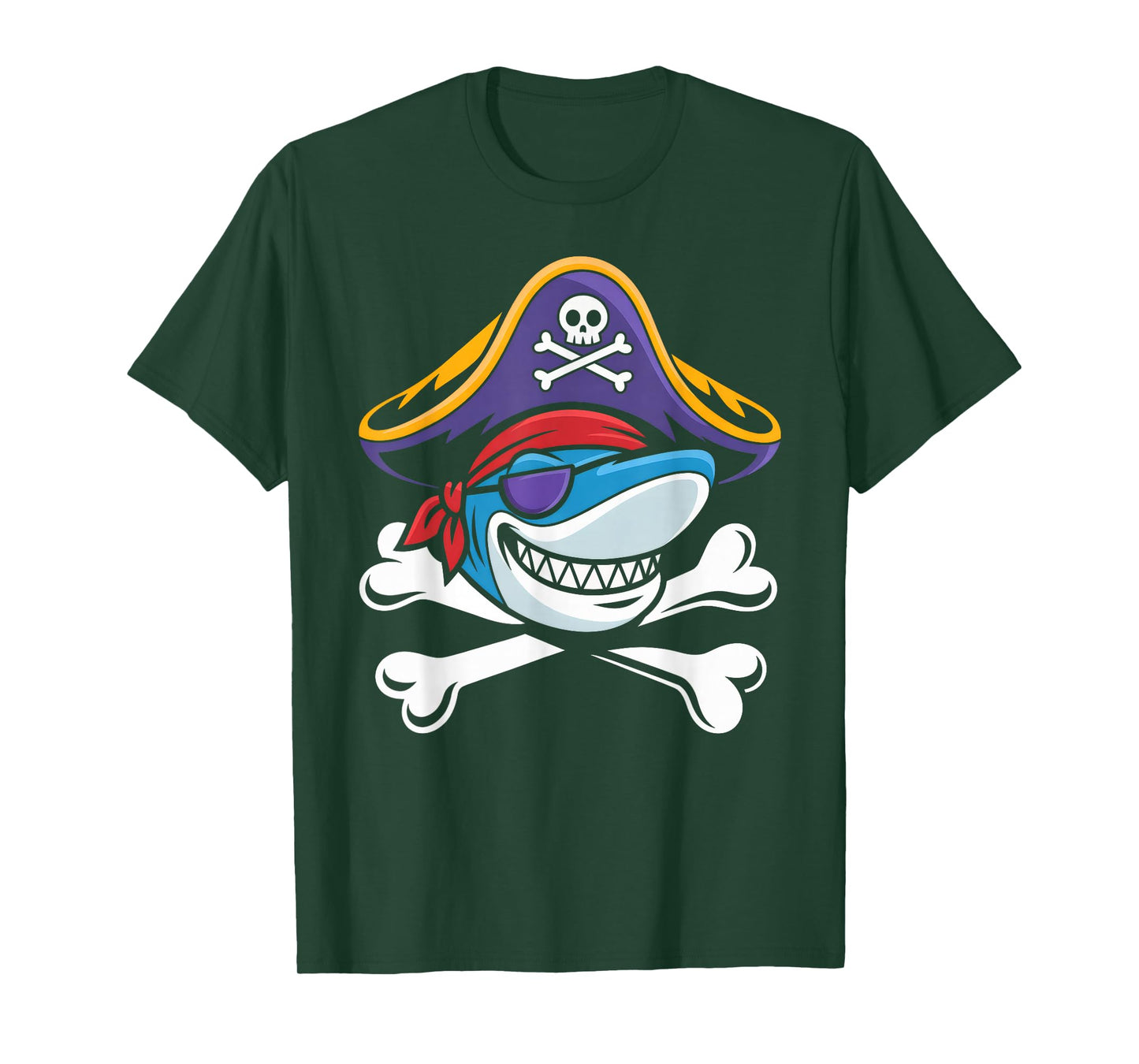 Funny Shark Halloween Costume Boys Girls Kids Shark Pirate T-Shirt