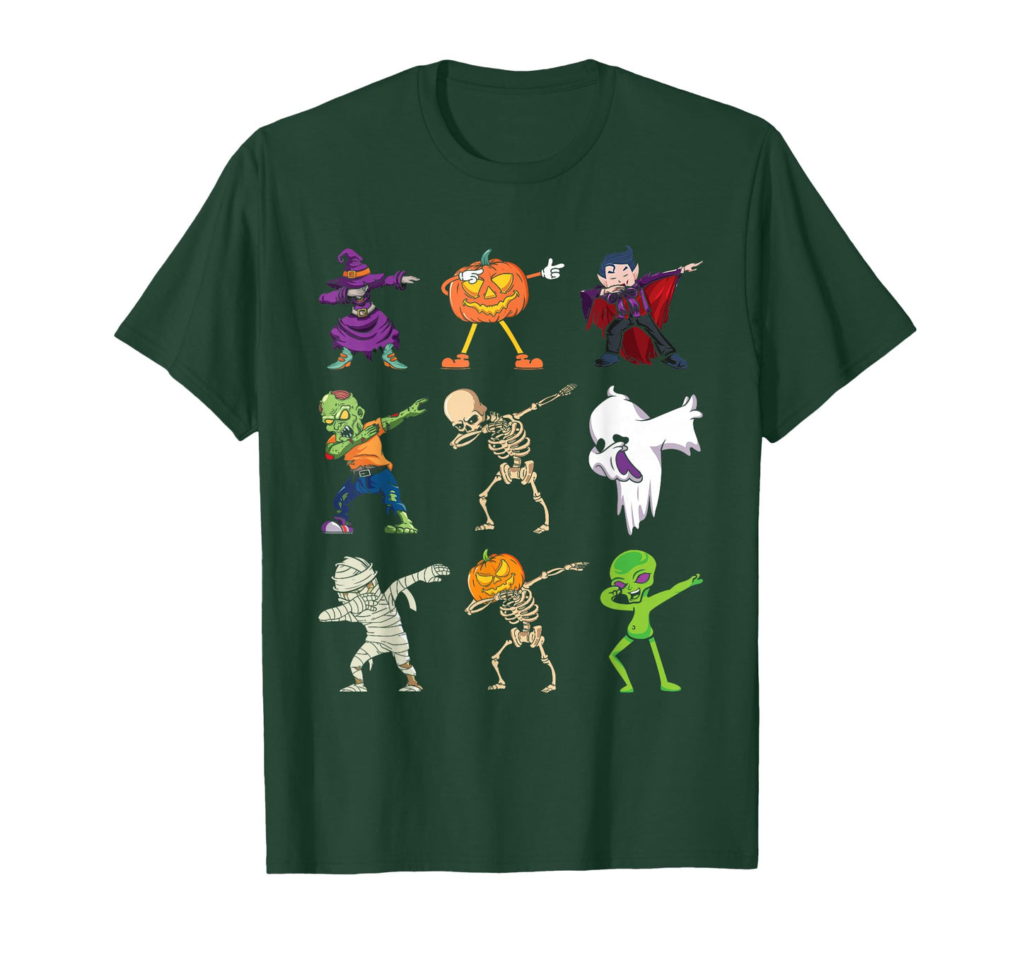 Dabbing Halloween Pumpkin Skeleton Zombie Scary Witch Mummy T-Shirt