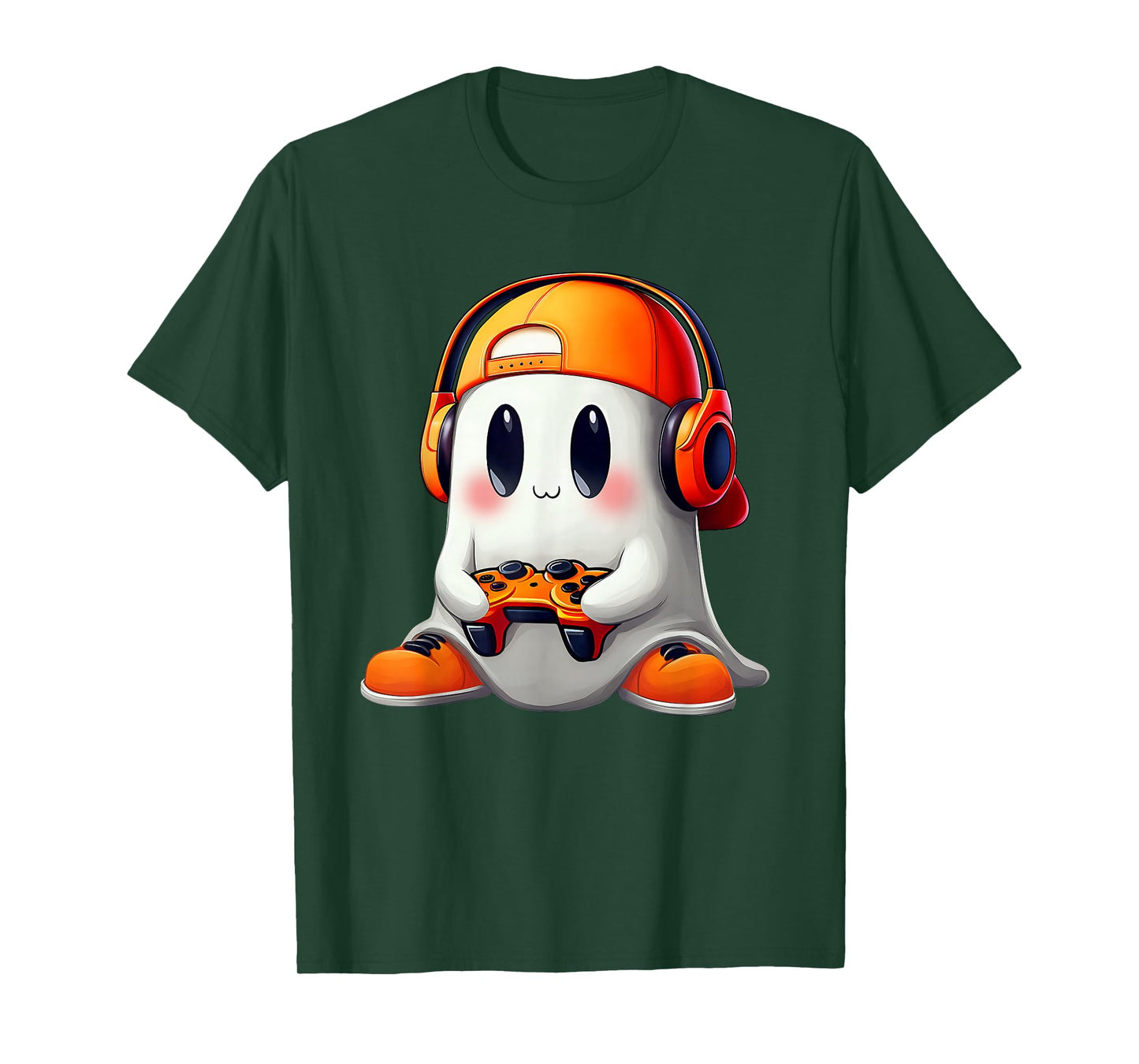 Gaming Cute Kawaii Ghost Video Gamer Halloween Men Kids Boys T-Shirt