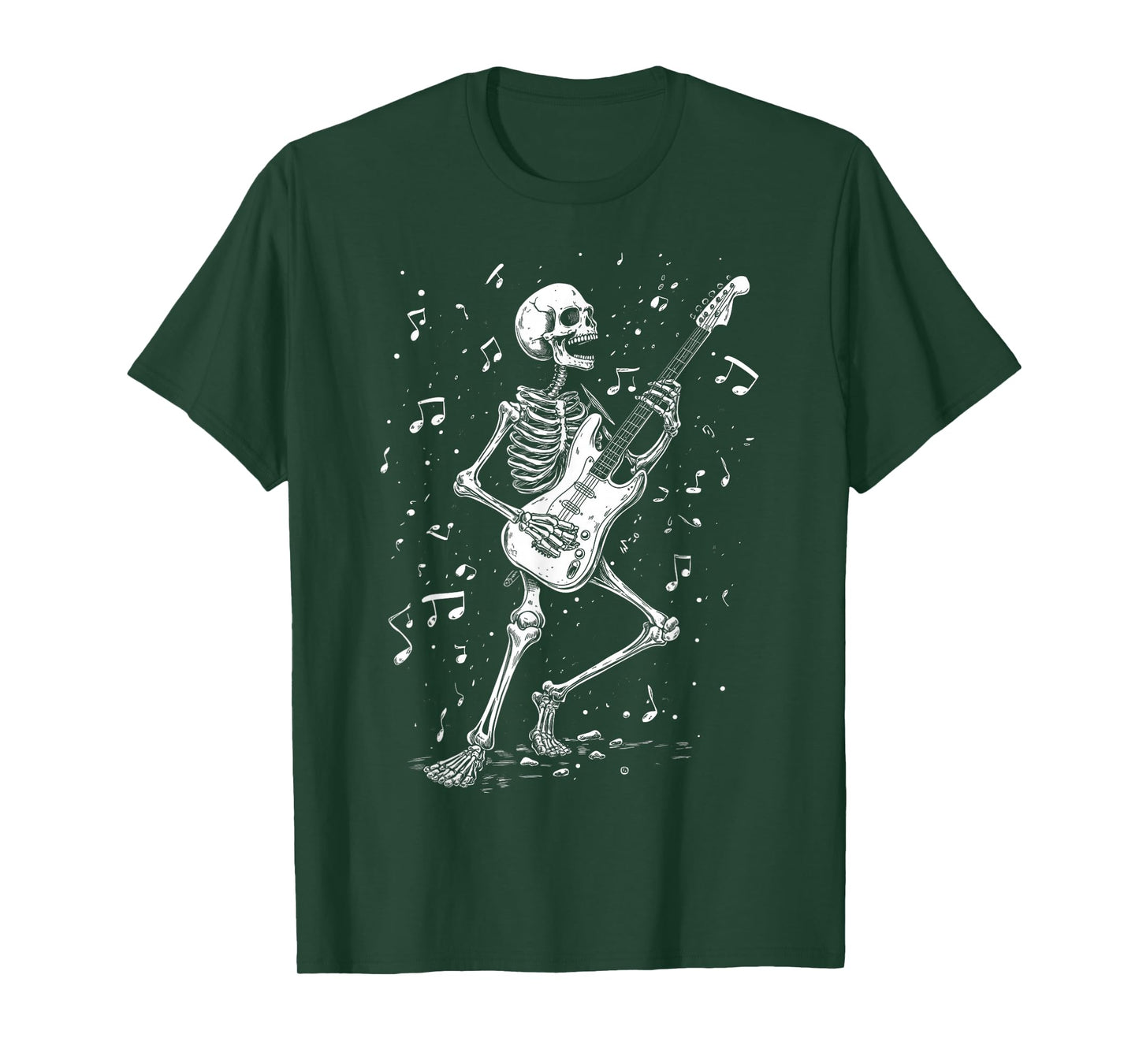 Skeleton Electric Guitar Player Music Rock Band T-Shirt