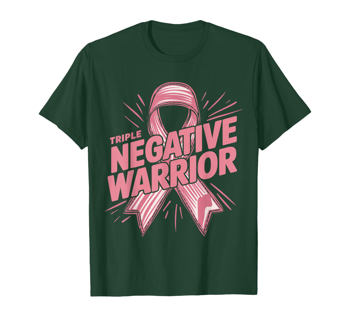Triple Negative Warrior Pink Ribbon Breast Cancer T-Shirt