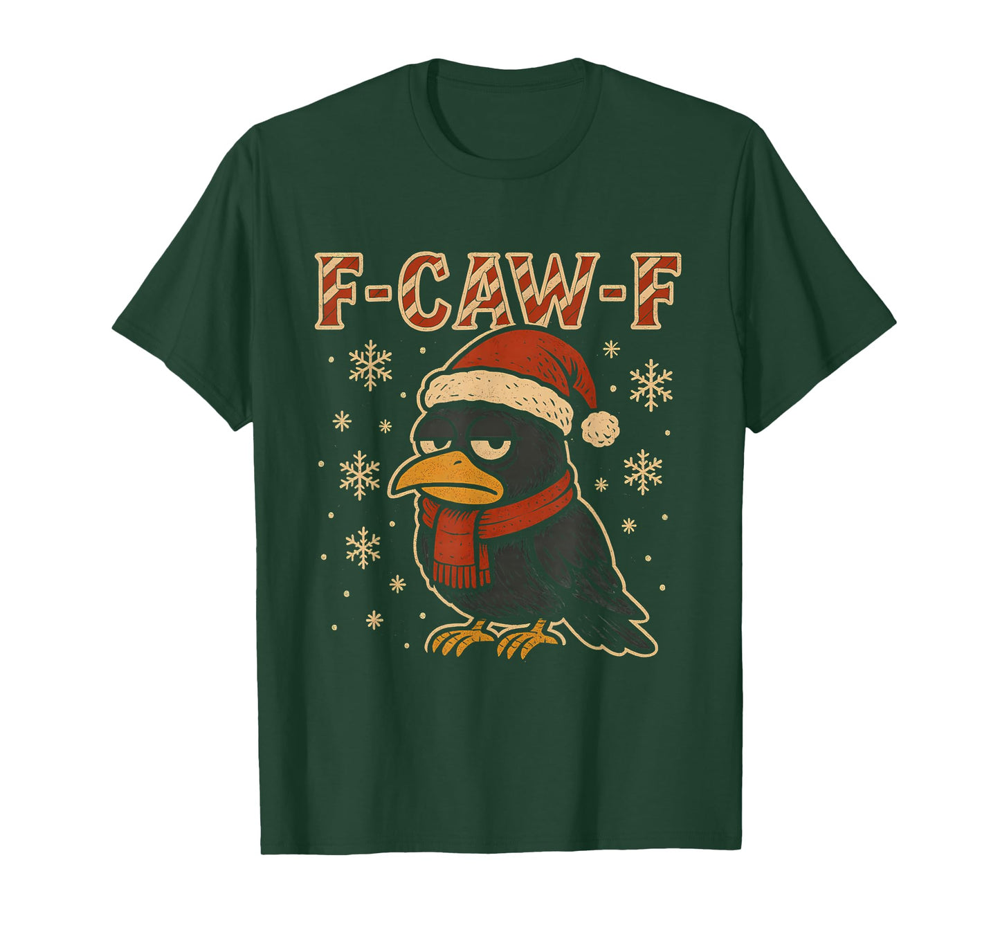 Funny Crow Christmas Shirt F Caw F Santa Xmas FCawF Raven T-Shirt