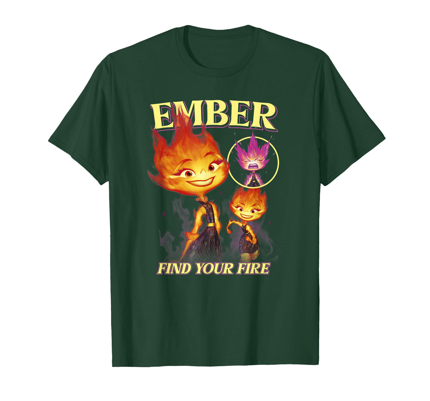 Disney Pixar Elemental Find Your Fire Ember Portrait T-Shirt