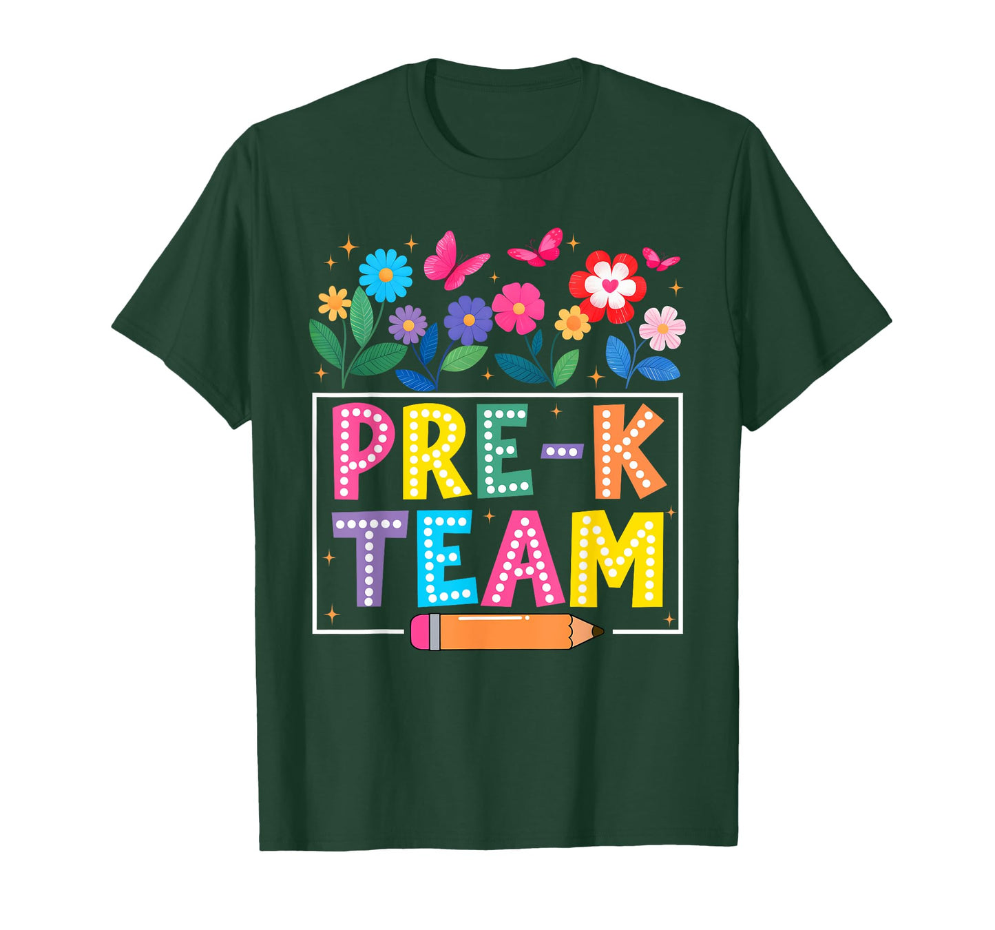Pre-K Team Flower Back To School Teacher Boy Girl T-Shirt