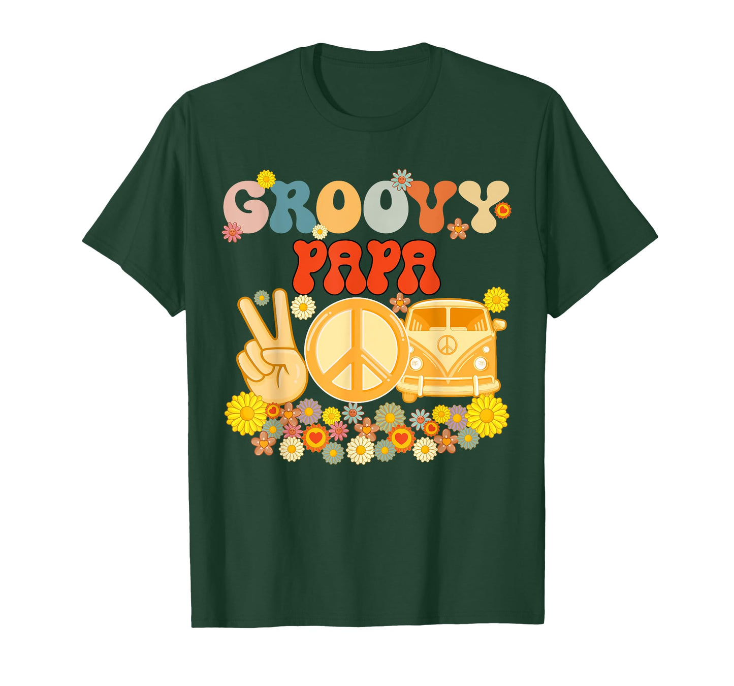 Groovy Papa Retro Matching Family Baby Shower Father's Day T-Shirt