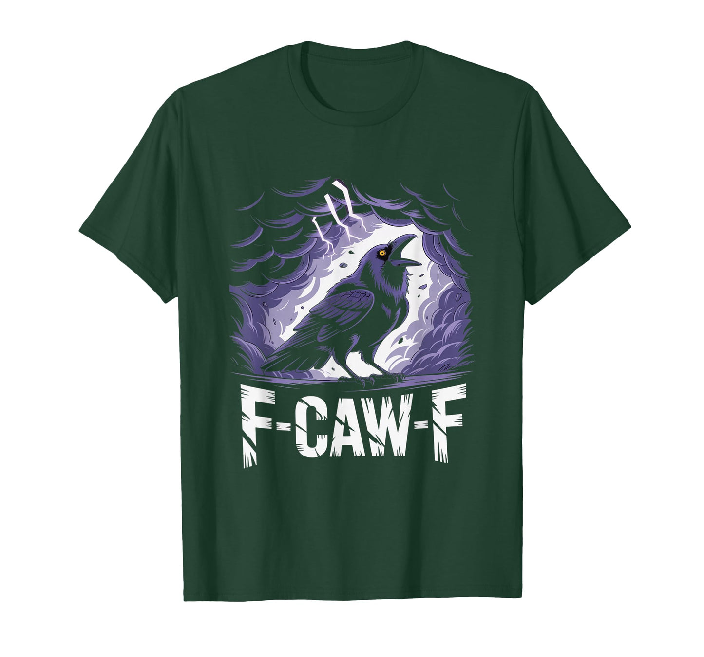 F-Caw-F Crow Funny Gothic Moon Black Bird Halloween T-Shirt