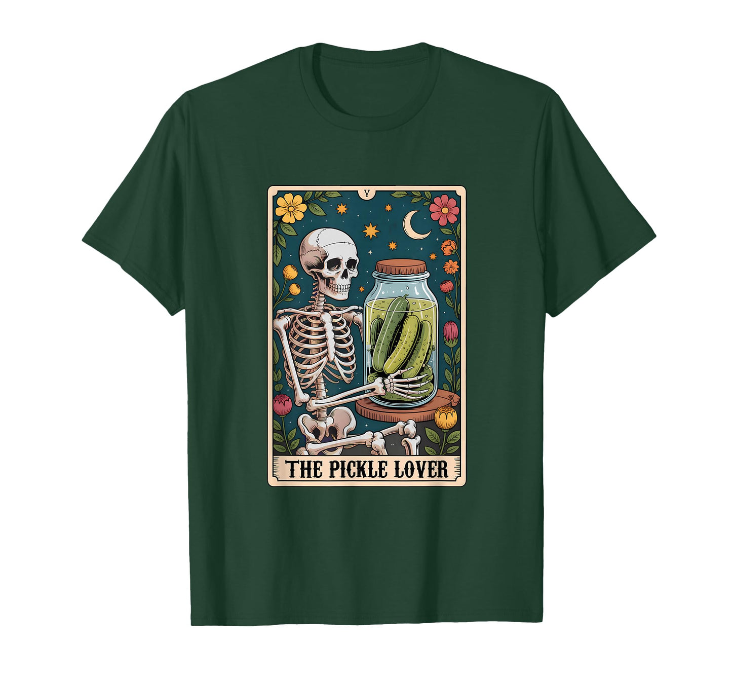 Tarot Pickle Lover Pickles Foodie Skeleton Tarot Card Funny T-Shirt