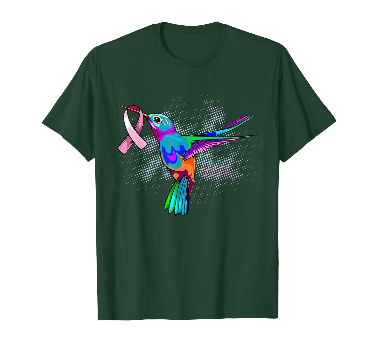 Hummingbird Breast Cancer Awareness Month Pink Ribbon T-Shirt