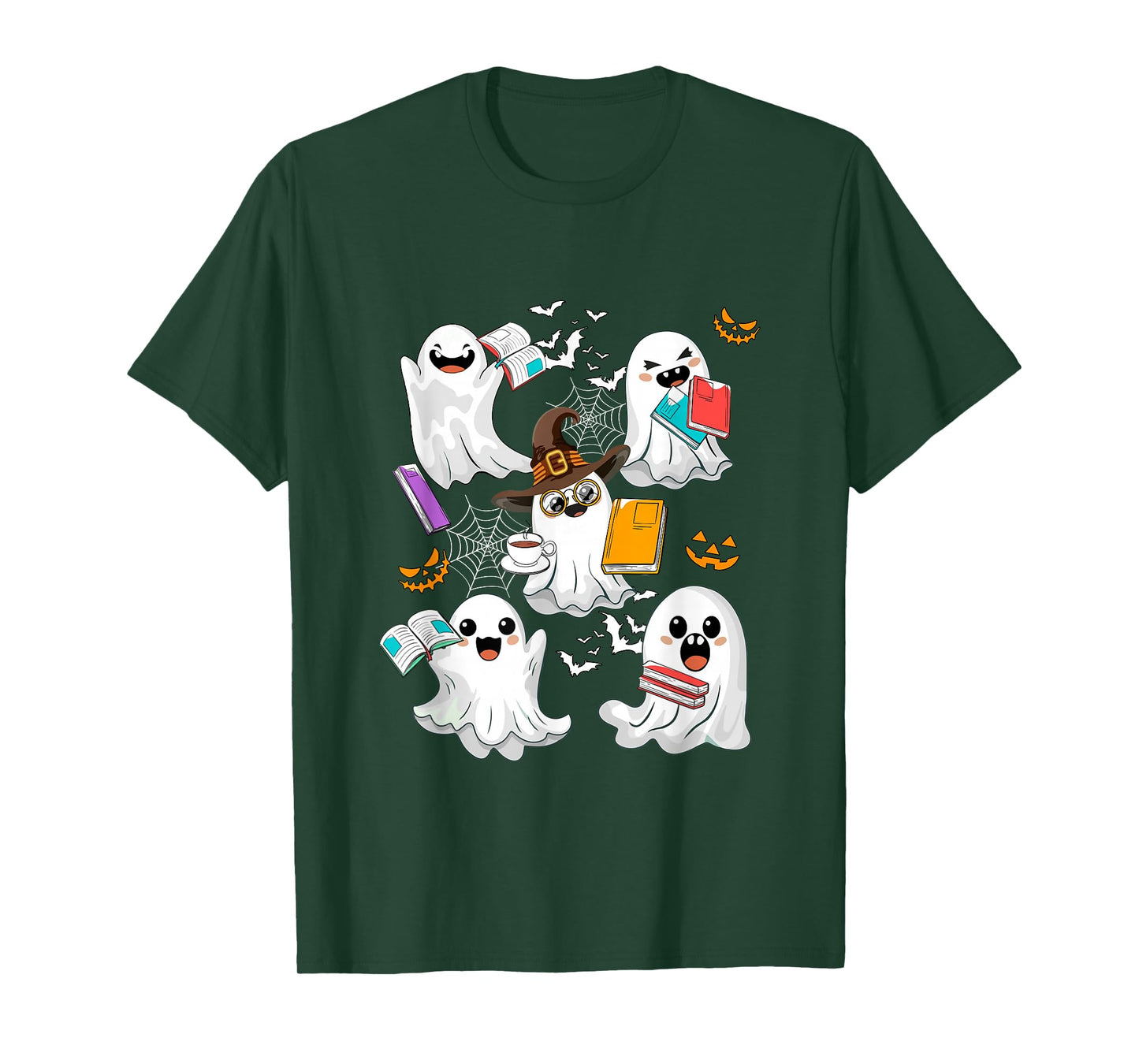Group Funny Boos Reading Books Halloween Bookworm Librarian T-Shirt