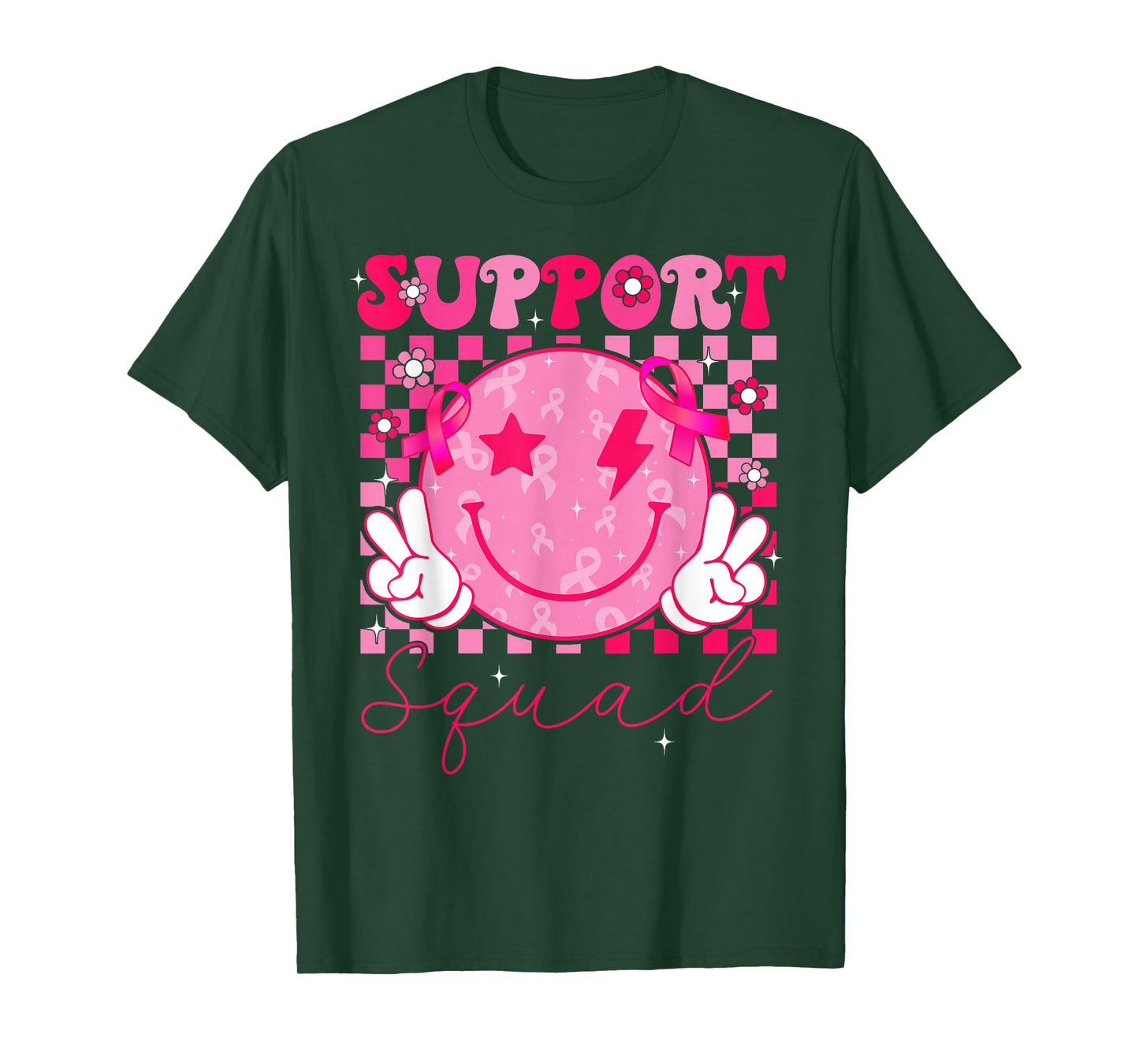 Support Squad Breast Cancer Awareness Smile Face Warrior T-Shirt