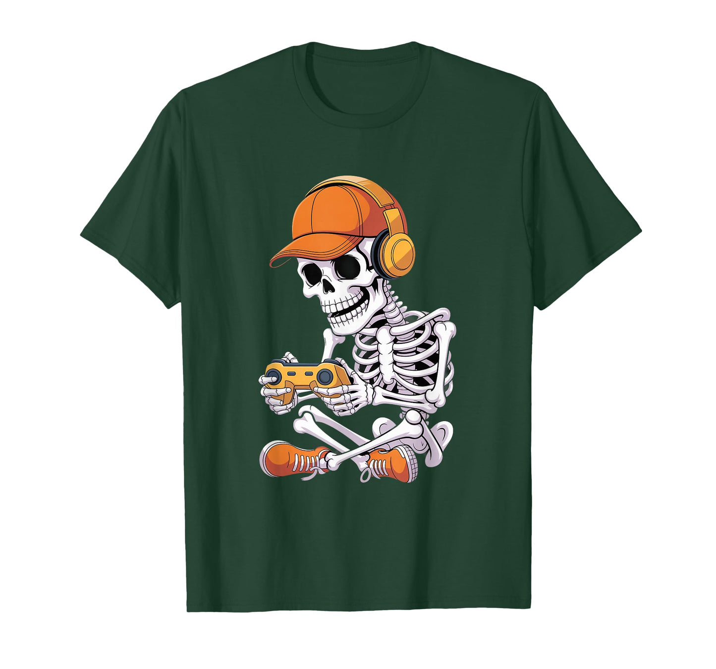 Cool Skeleton Video Gaming Halloween Gamer T-Shirt