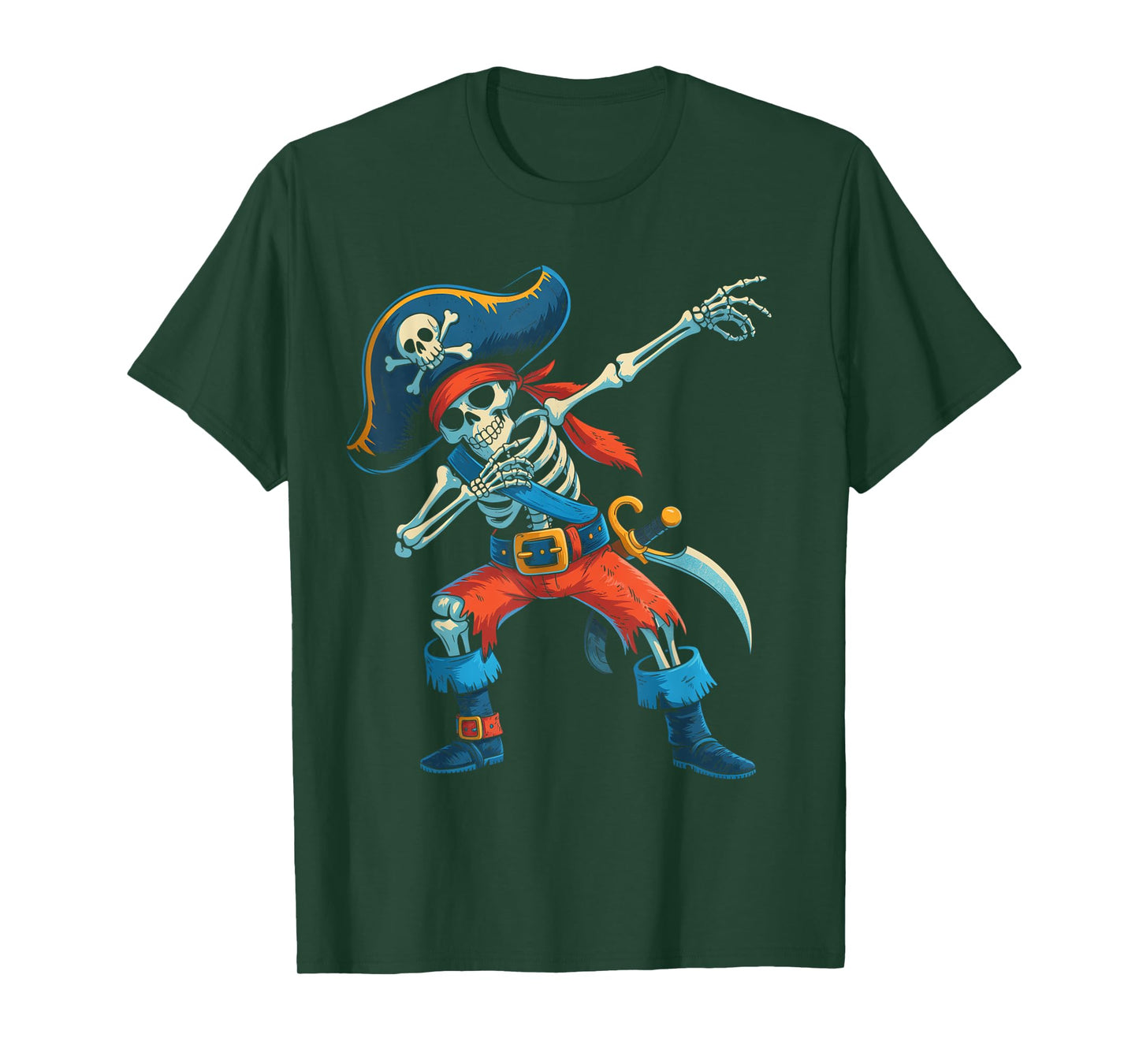 Funny Dab Kids Boy Dabbing Skeleton Pirate Spooky Halloween T-Shirt