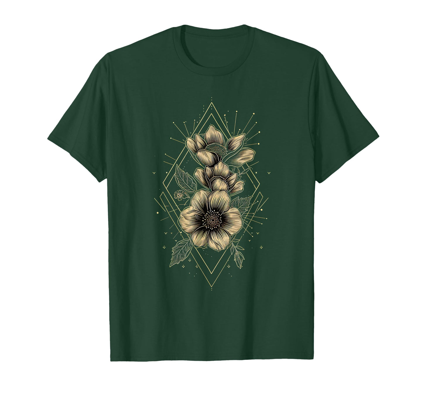 Botanical Harmony Minimalist Flower Graphic T-Shirt