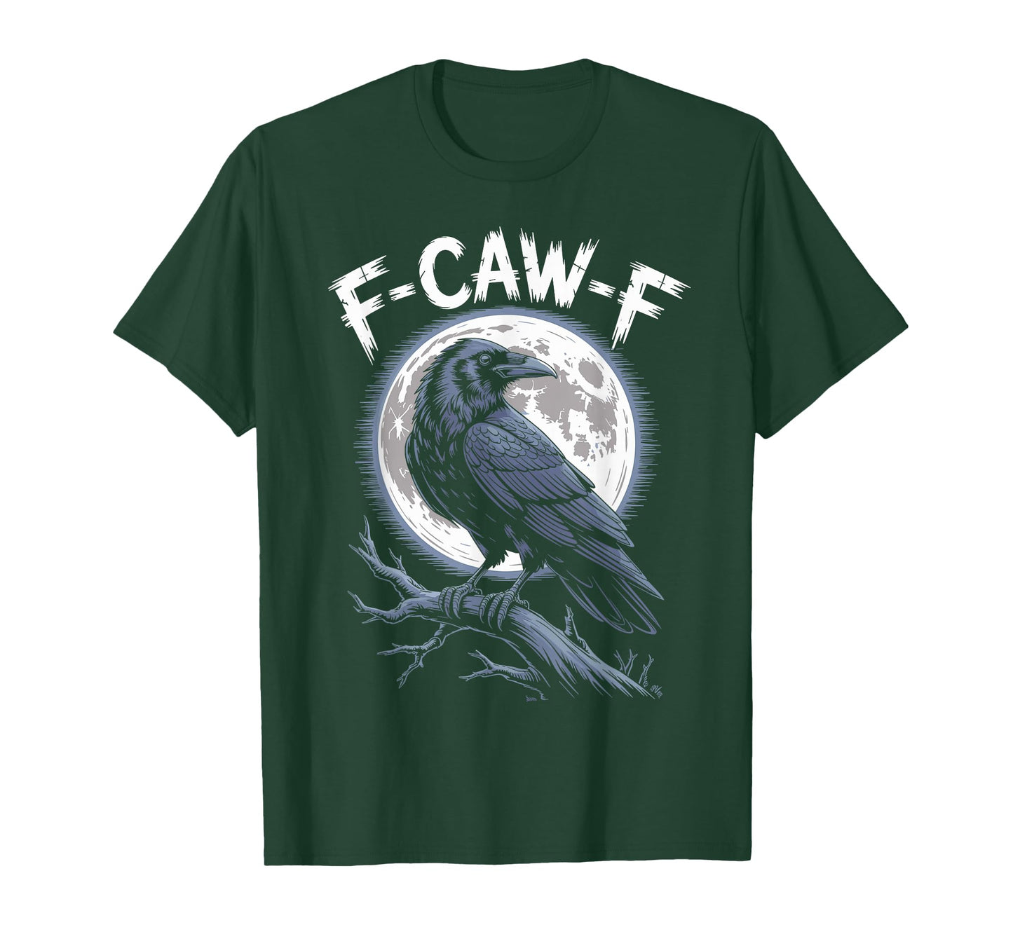 Vintage F-CAW-F Bird Raven Moon Gothic Crow for Women Men T-Shirt