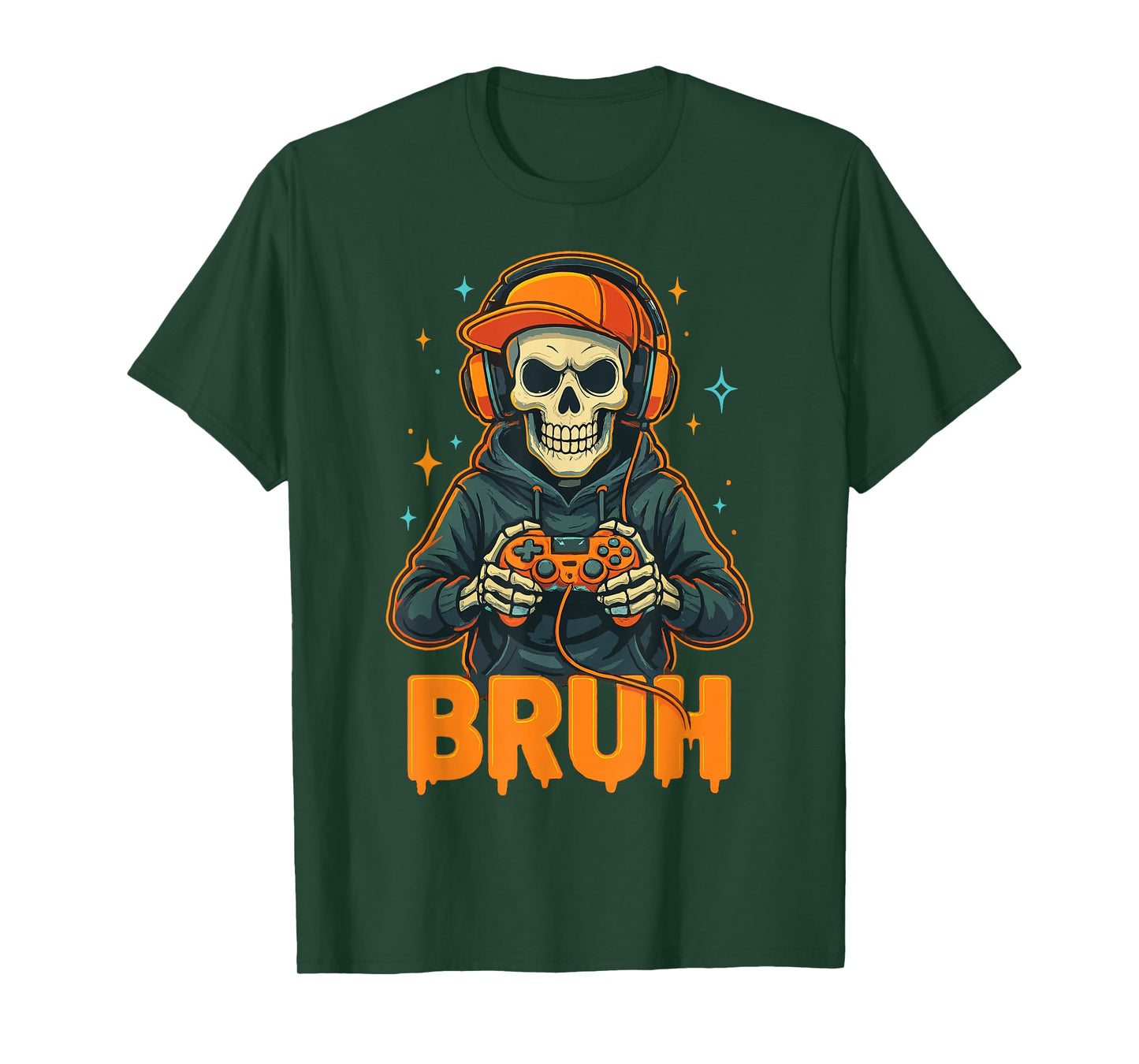 Bruh Skeleton Gamer Halloween Costume for Boys and Men T-Shirt