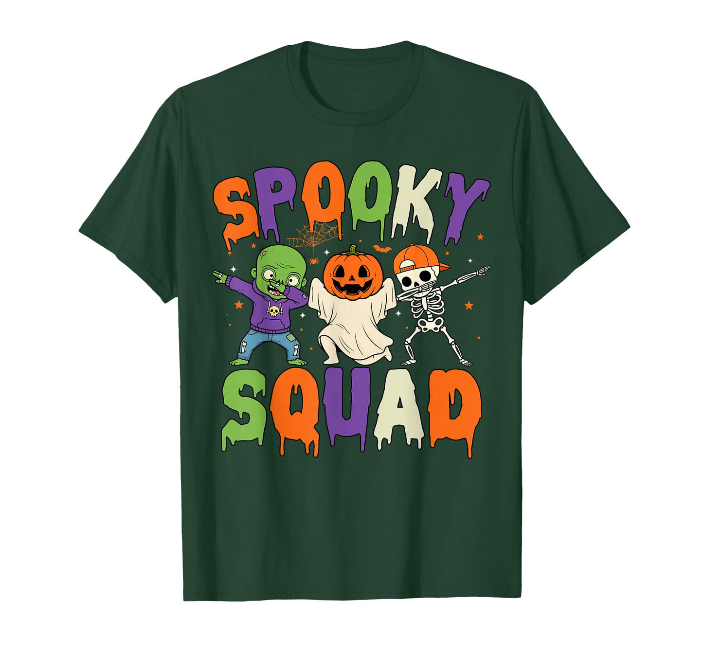 Spooky Squad Cool Pumpkin Monster Skeleton Dabbing Ghost Dab T-Shirt