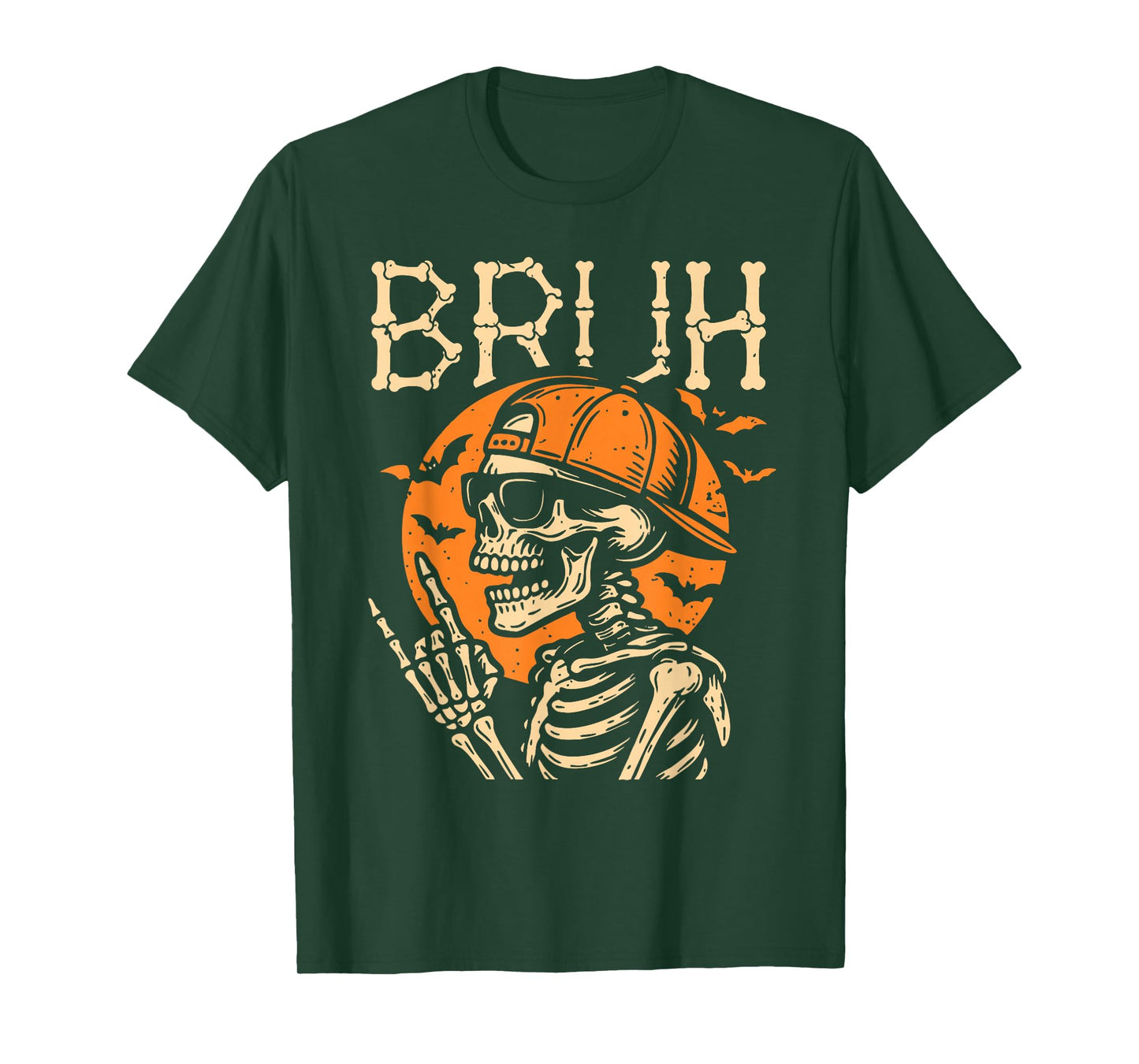 Cool Bruh Skeleton Rock On Halloween Men Teens Boys Kids T-Shirt